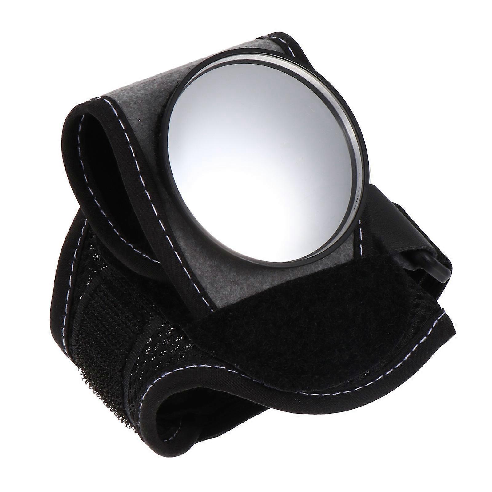 Black Plastic Rearview Mirror for Bike with Adjustable Strap 360 Degree Rotation