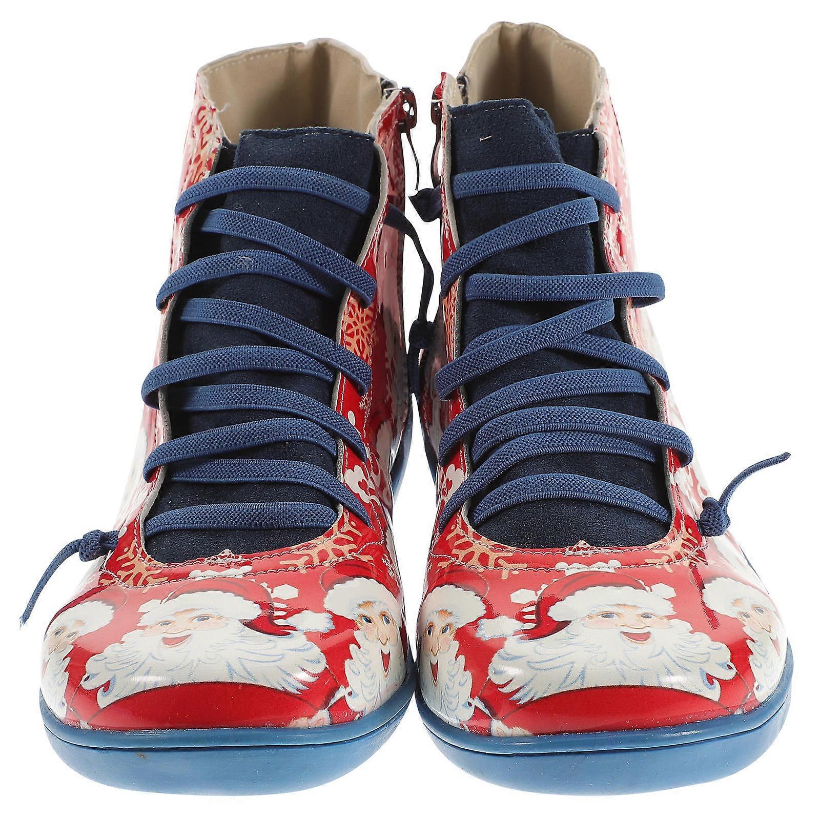 Ankle Boots Low Heel Cute Christmas Short Boots Comfortable And Breathable 1Pair