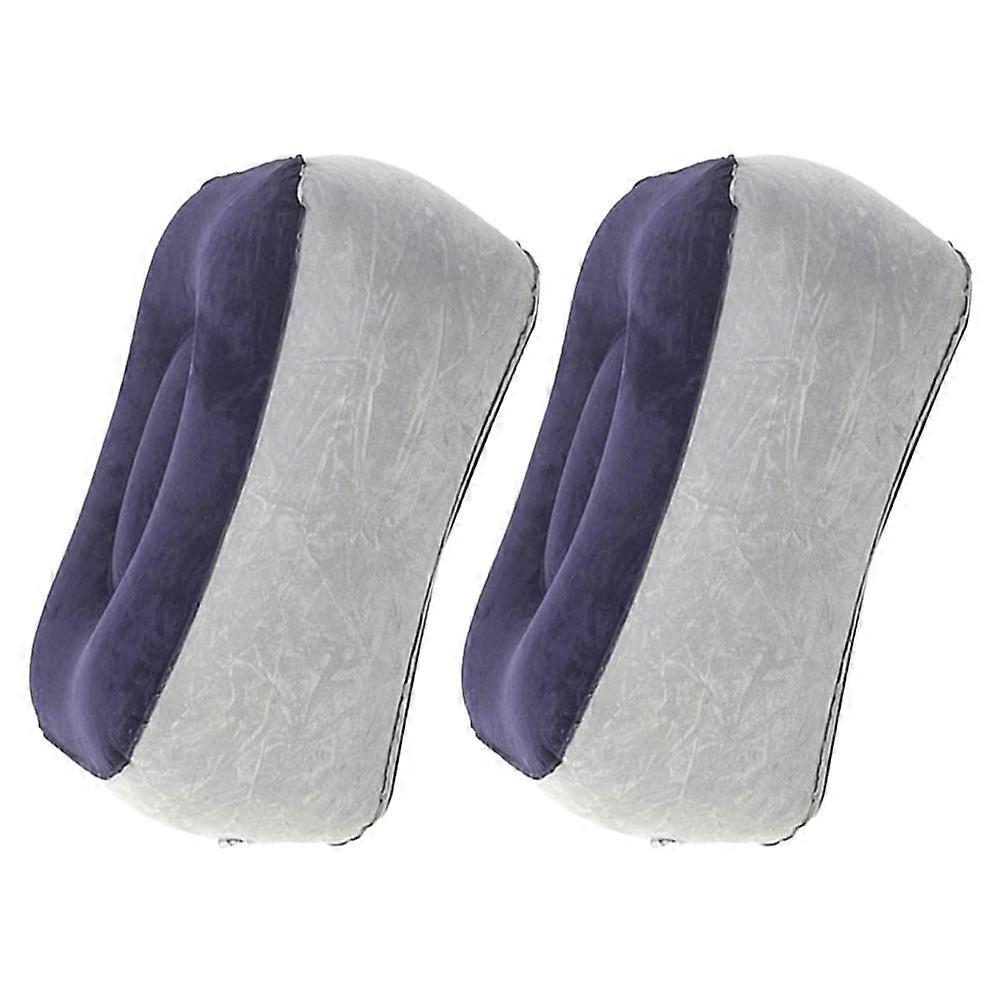 Inflatable Foot Rest Cushion Portable Travel Foot Stool for Airplane & Car, Flocked PVC, No Inflation Tool Needed, Multi Functional Leg Support for