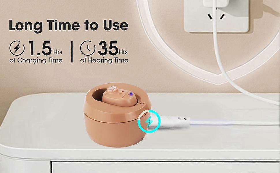 HG Rechargeable Hearing Amplifier with Noise Reduction for Elderly Invisible In-Ear