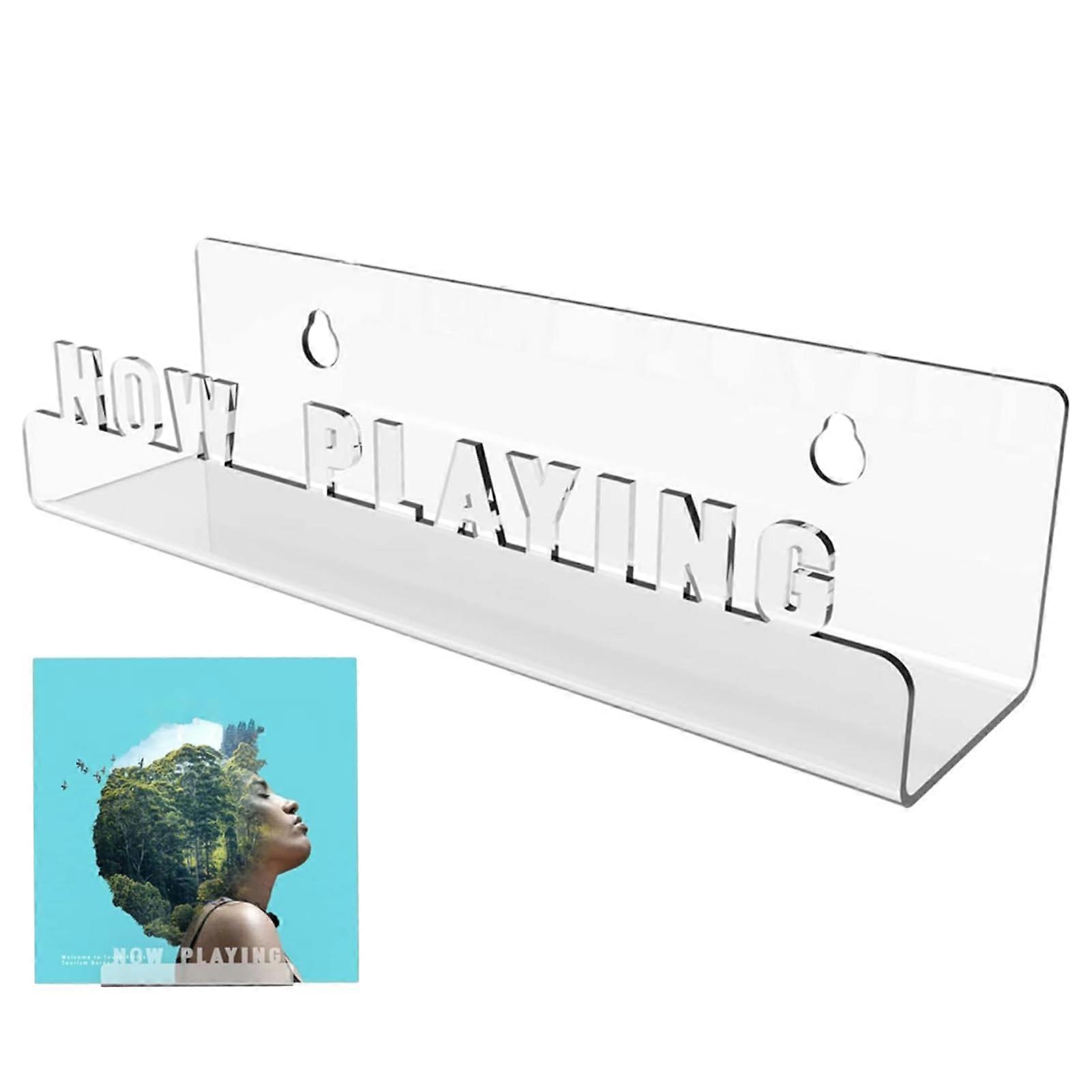 Acrylic Record Shelf Wall Mount Now Playing Display Thick and Durable Transparent Album Wall Shelf for Vinyl Storage and Presentation