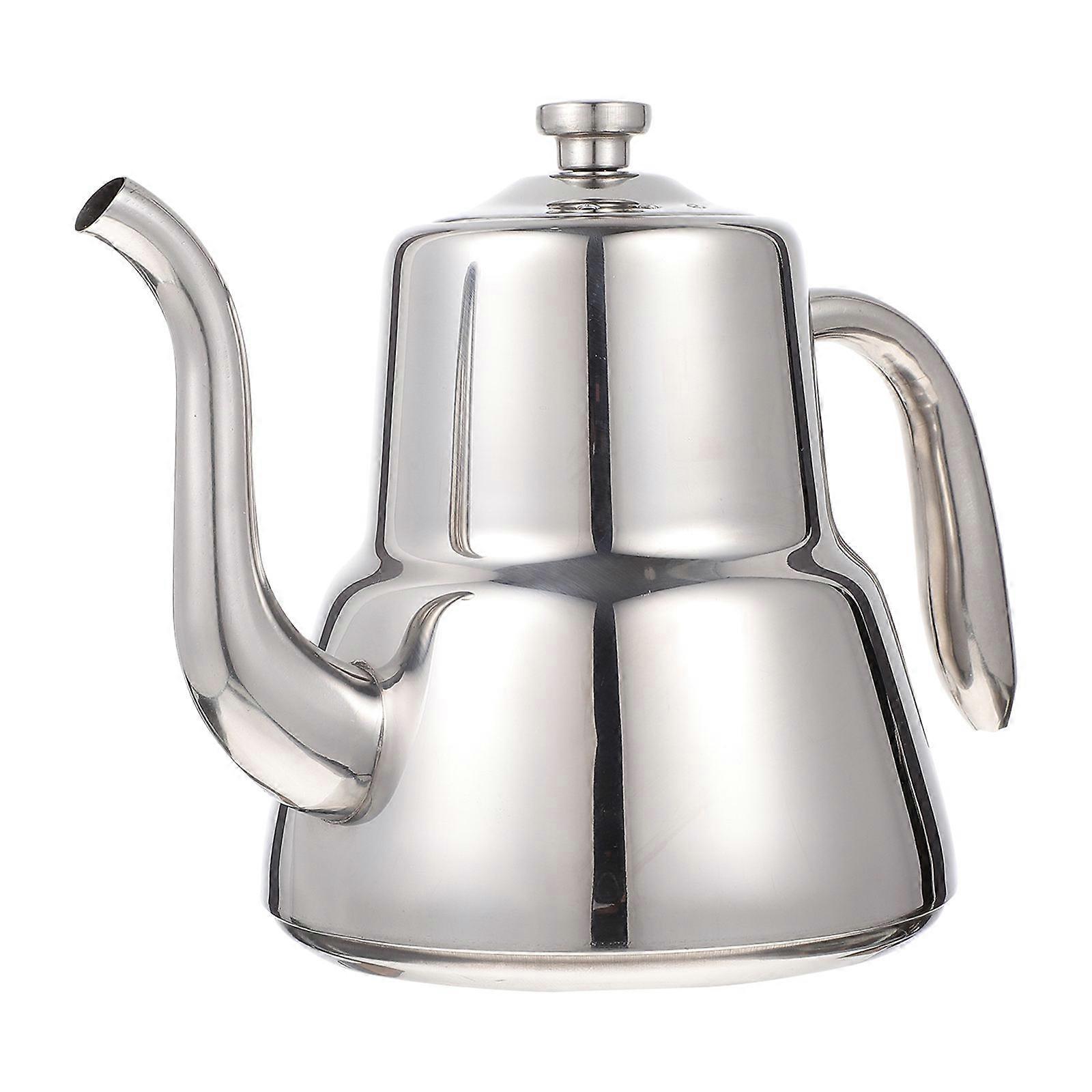 Round Stainless Steel Kettle Separate Tea Dregs Restaurant 1.5L 1Pack