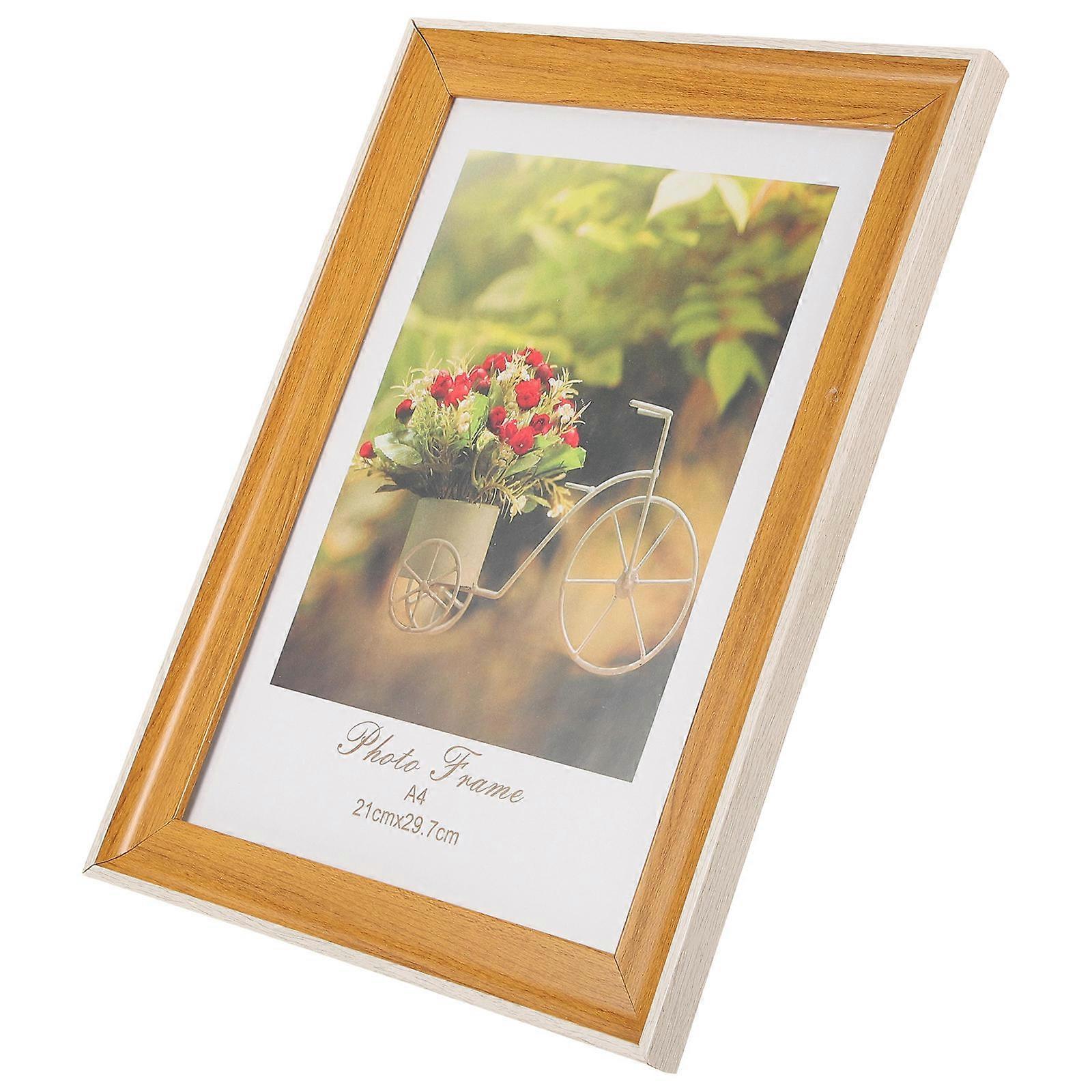 Standing Picture Frames Wood Photo Frame Walnut Color 29.7x21cm Chic Photo Holder 1Set