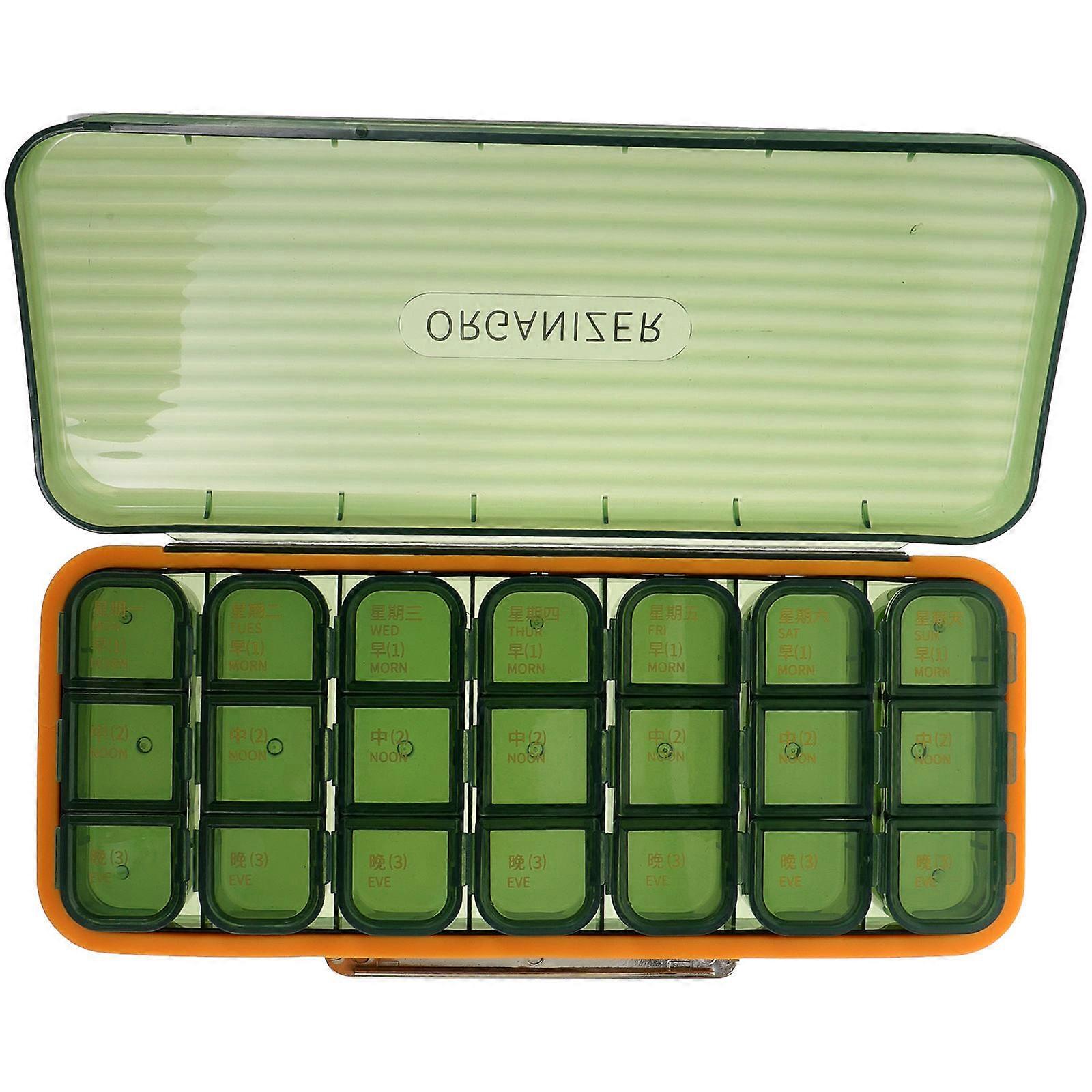 Daily Use Pill Container Portable Sealed Medicine Organizers Non-Deformable Break-Resistant 1Set