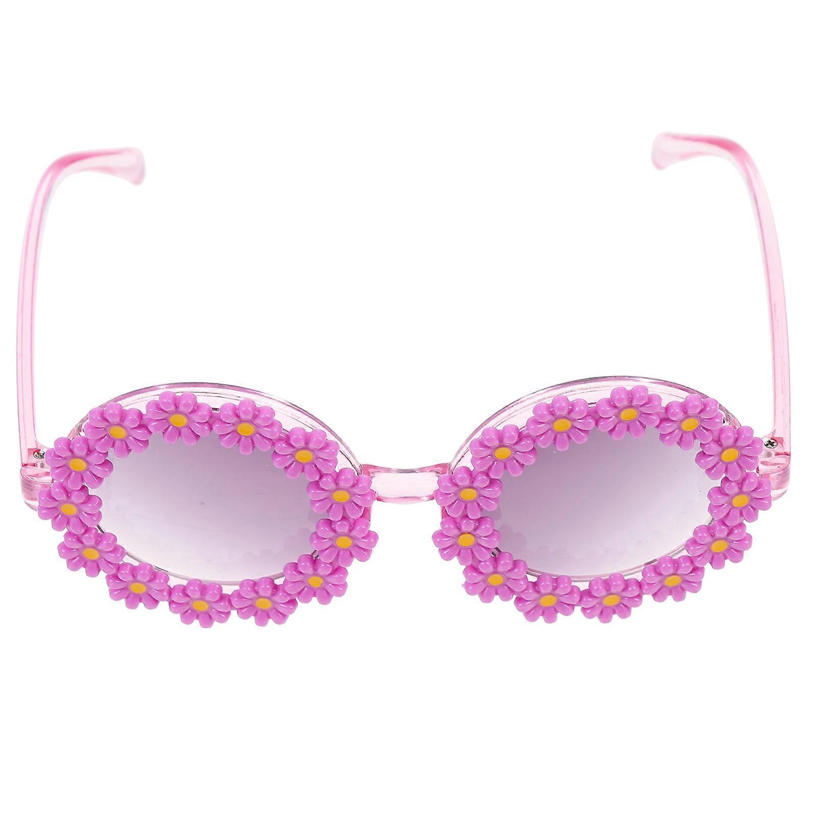 Óculos de sol roxos para crianças com flores divertidas para festas para crianças Material leve para PC ideal para eventos