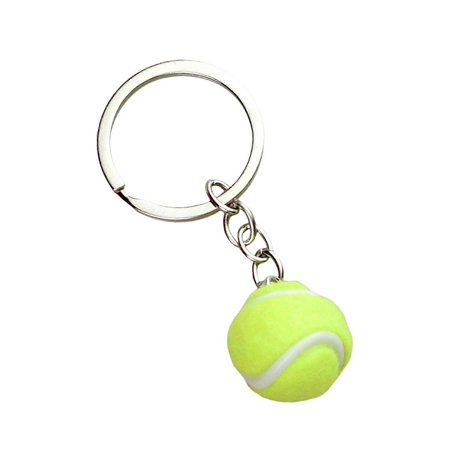 Tennis Lover Gift Miniature Keyring With Alloy Material Simulation Ball Design Versatile Use Key Chain Accessory Multicolor