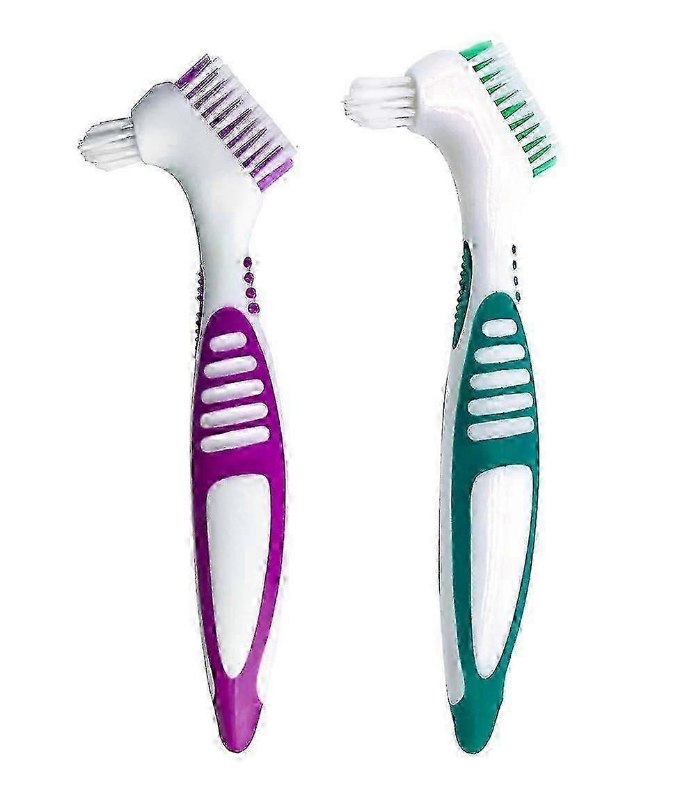 2-Pack Denture Cleaning Brush Set- Premium Hygiene Denture Cleaner Set For