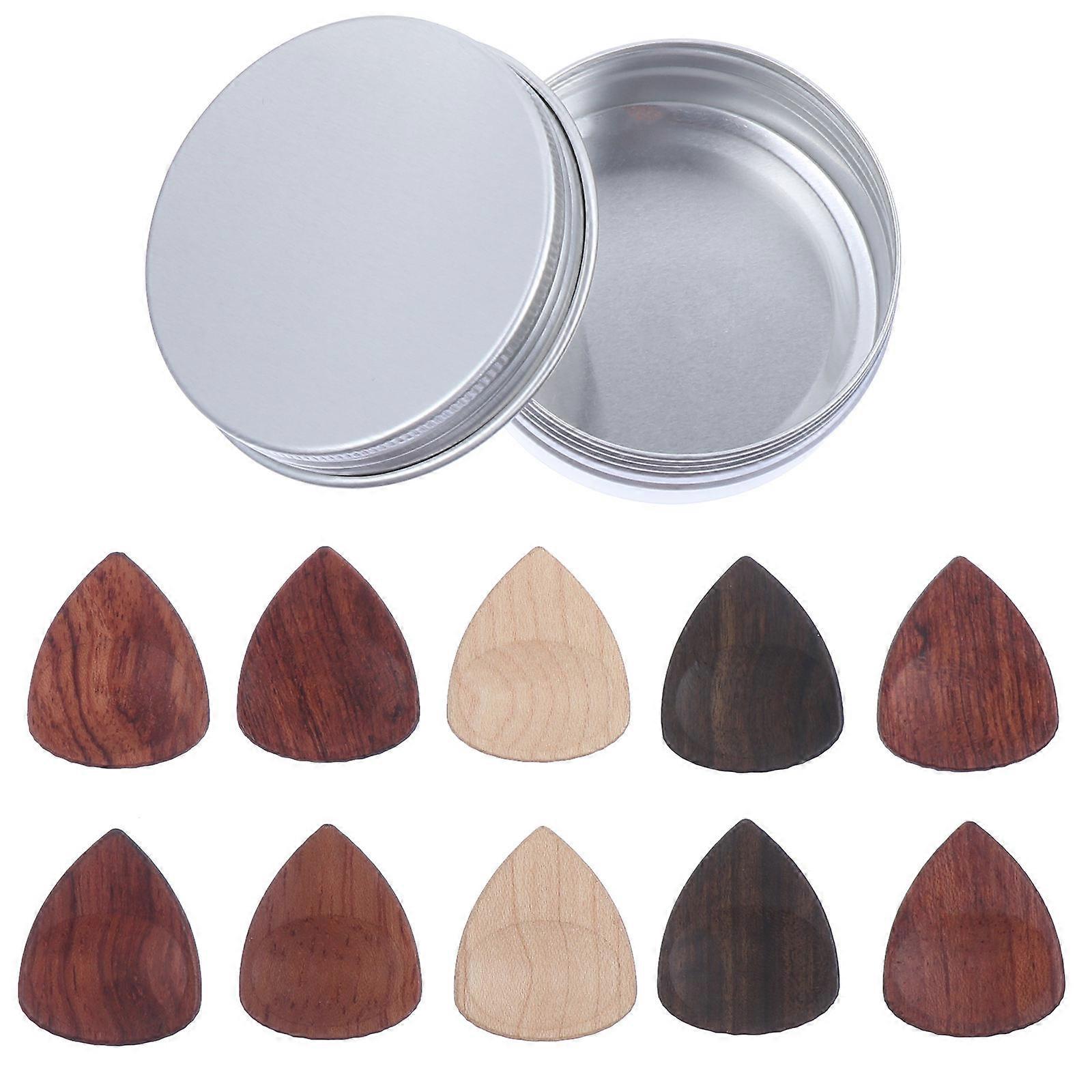 Wood Guitar Pick Plectrums for Guitar with Thumb Grip 10Pcs Set