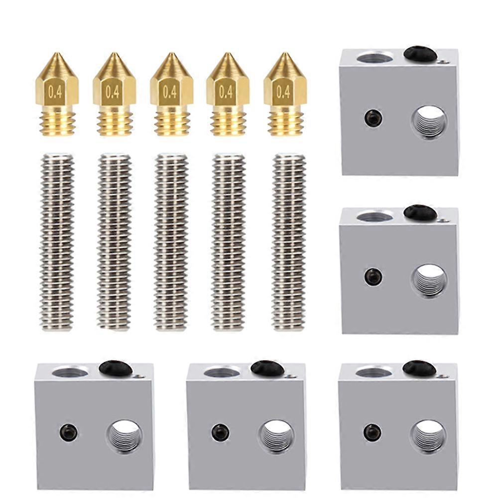 Harden Steel Nozzle Kit Brass Extruder Nozzle Heads For 3D Printers Upgrading Hotend Produces Consistent Results 5Pcs