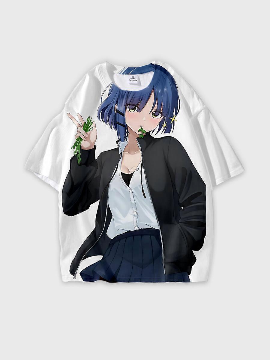 T-shirt round neck Role Pattern loose short sleeve D506