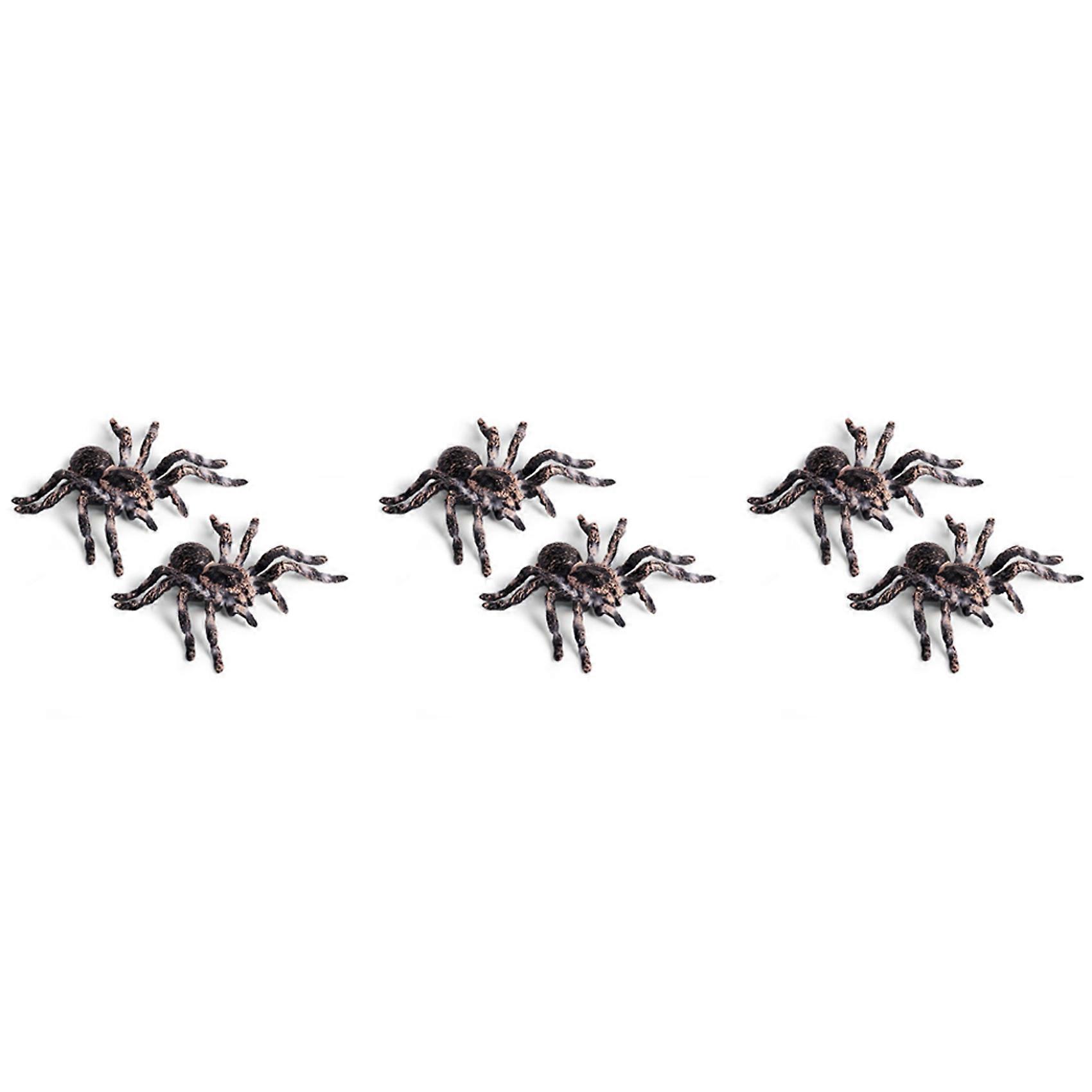 6Pcs 9.5cm Large Fake Realistic Spider Insect Model Halloween Scary Prop