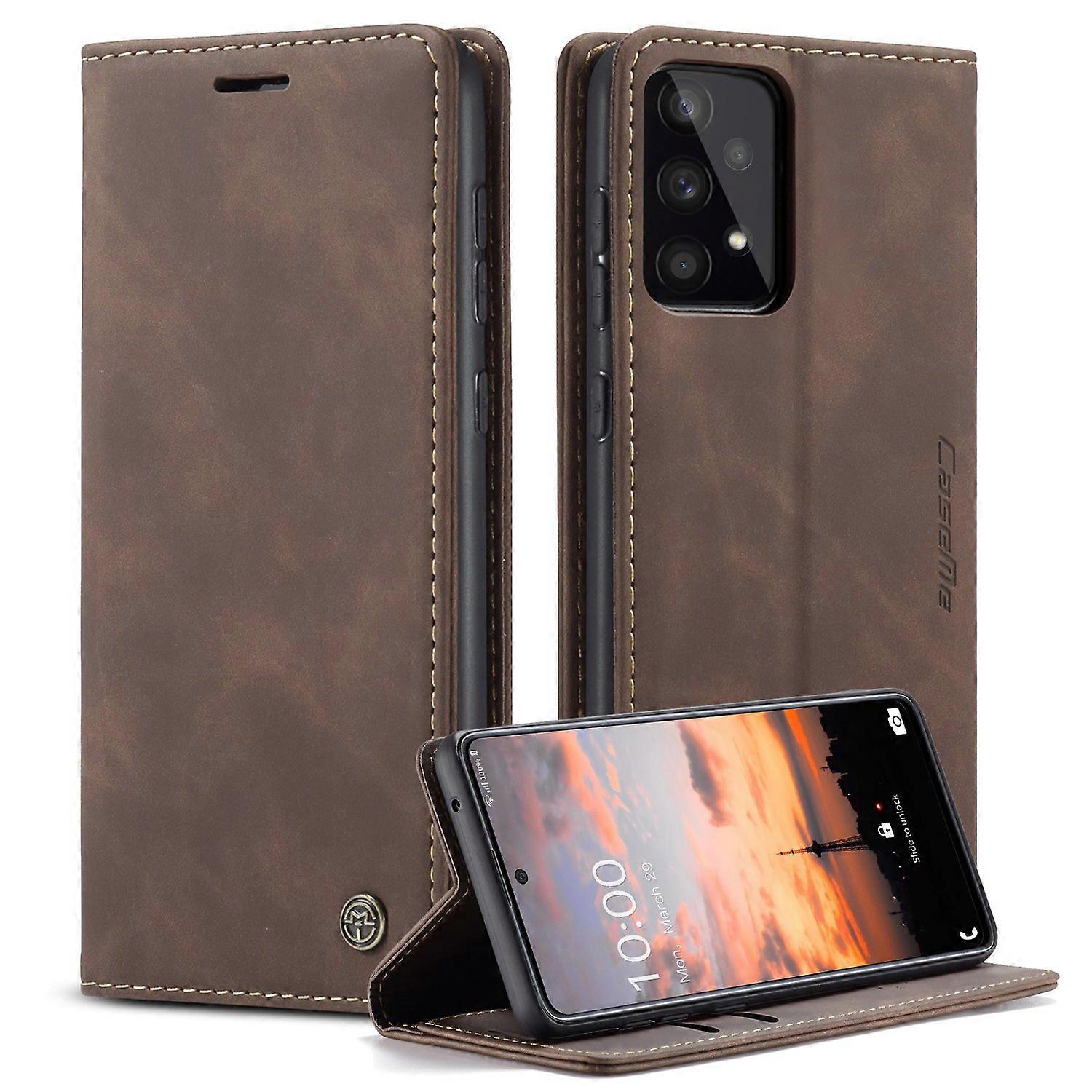 CASEME 013 Series Wallet Function PU Leather TPU Mobile Phone Shell Auto-absorbed Magnetic Closing C