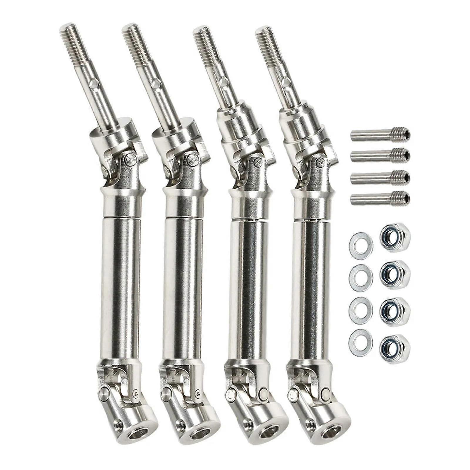 CNC Machined Stainless Steel Drive Shafts for 1/10 RC Trucks, Compatible with Slash 4X4, Rustler, Stampede, Hoss, XVL HQ727