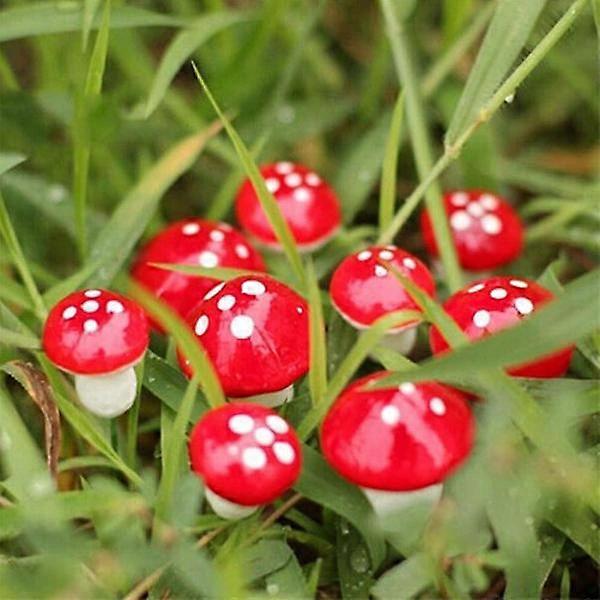 50pcs/set 2 Sizes Mini Mushroom Miniatures Artificial Garden Fair