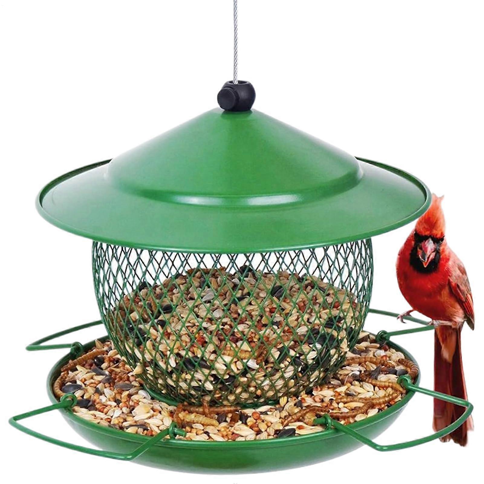 Bird Feeding Station Hanging Feeder With Water Dispenser, Durable Weatherproof Multi-Purpose Feeder For Parrots Budgies