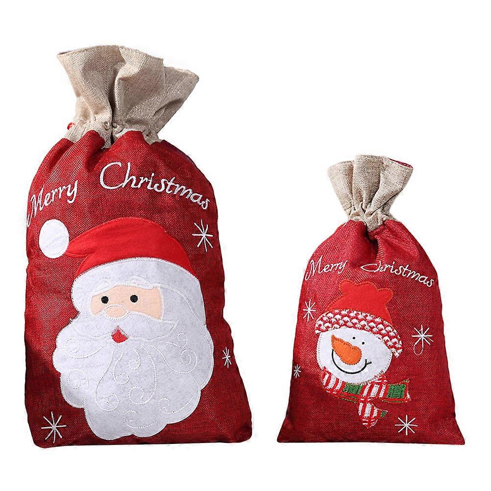 Assorted Color Xmas Style Gift Wrapping Bags Portable Storage Holder Christmas 57x34cm 2Set