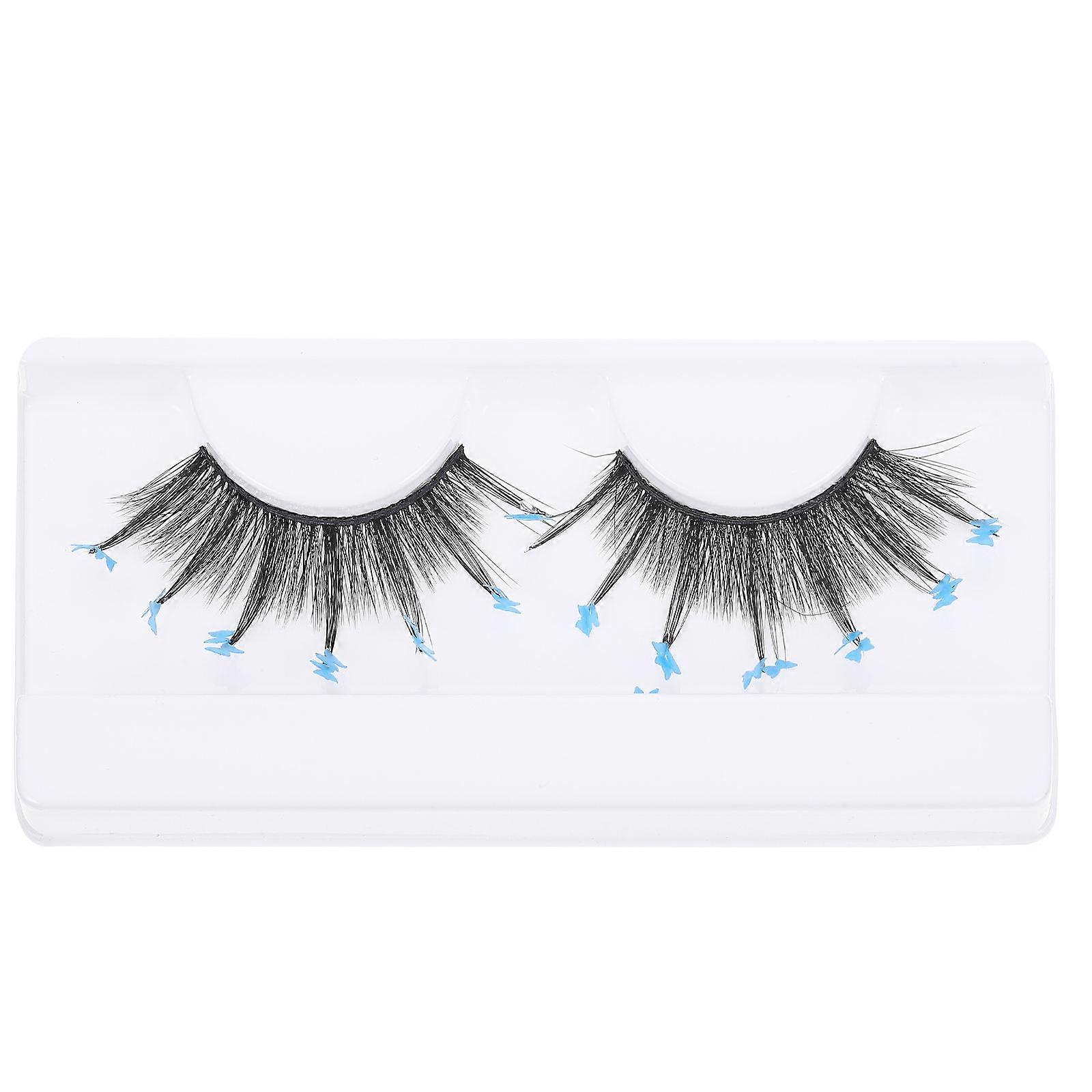 Skyblue Synthetic False Eyelashes for Makeup Long and Look 1 Pair