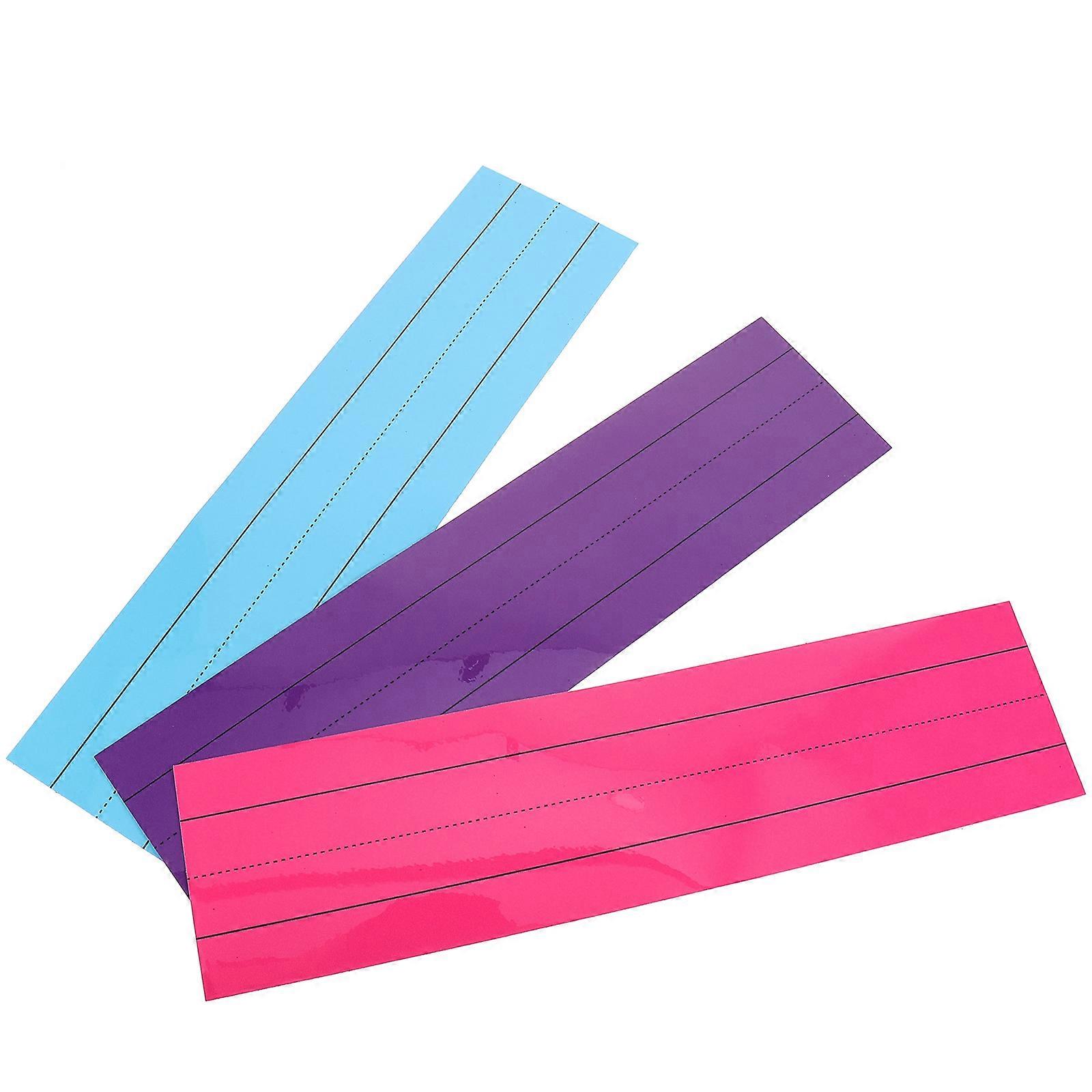 Magnetic Sentence Strips for Whiteboard with Unique Lined Design Assorted Color for Home 3pcs