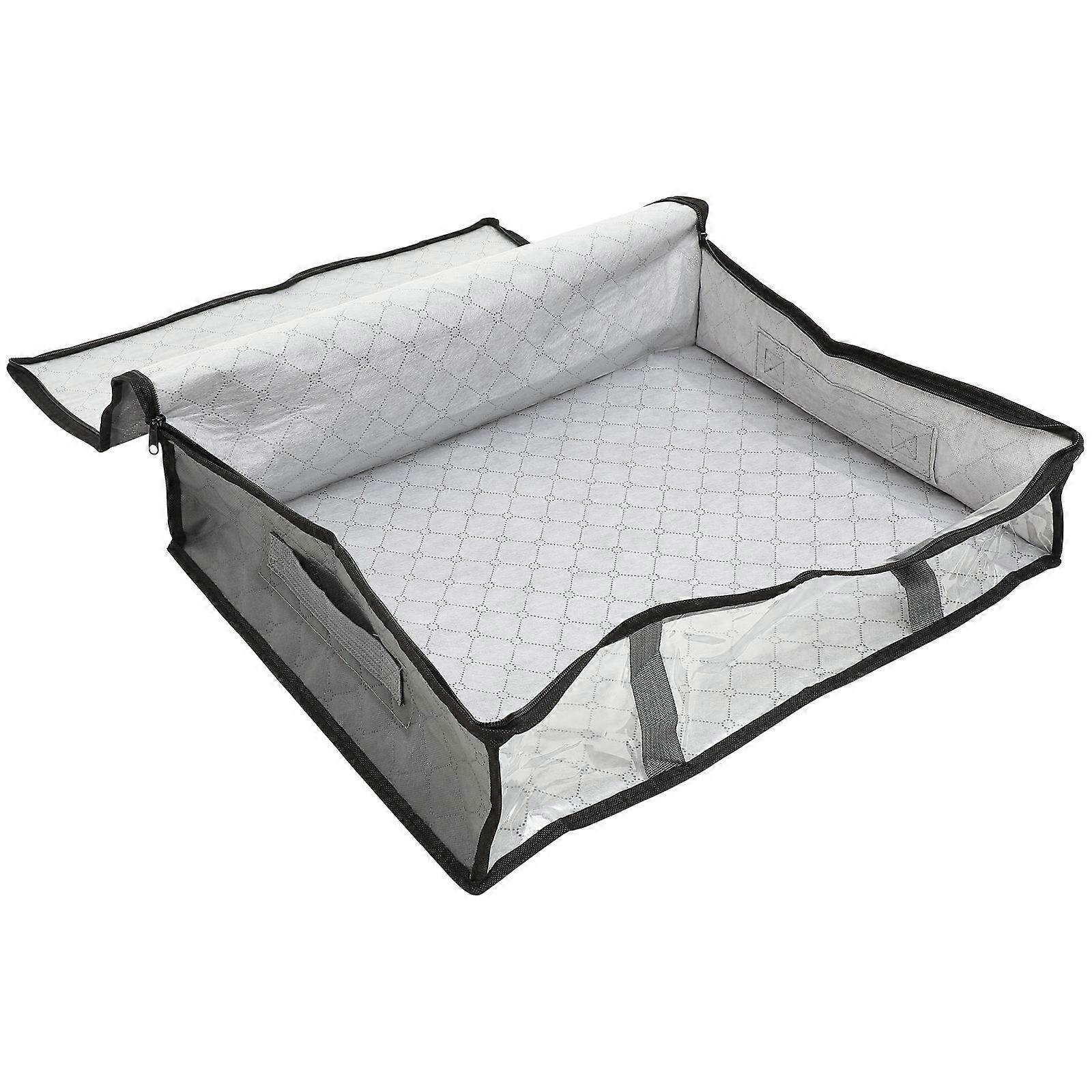 Foldable Under Bed Storage Organizer Bag with Zipper for Clothes, Quilts, Blankets and Bedding – Compact Space Saving Design – Black