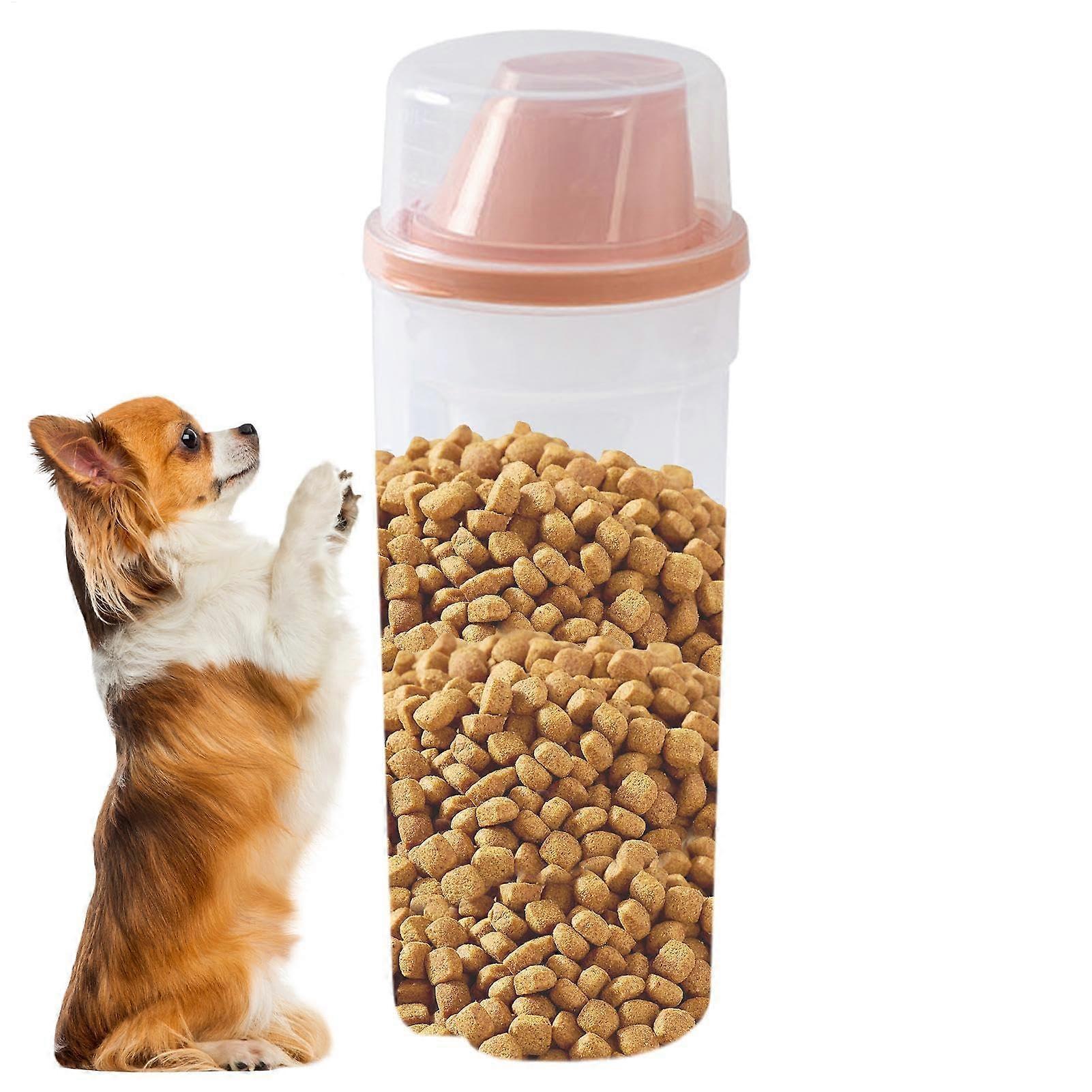 Airtight cat food container with measuring scoop, 1500 ml in pink