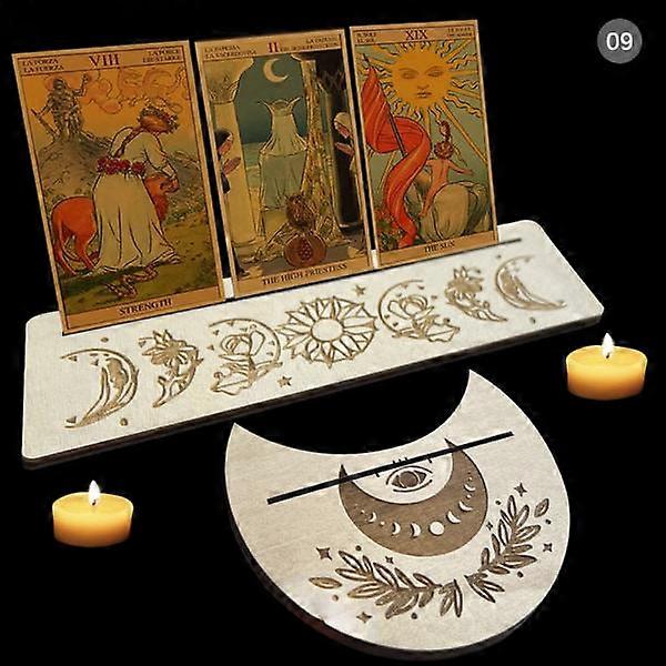 2/4pcs Wood Tarot Card Stand for Witch Divination Tool Display Gold 9