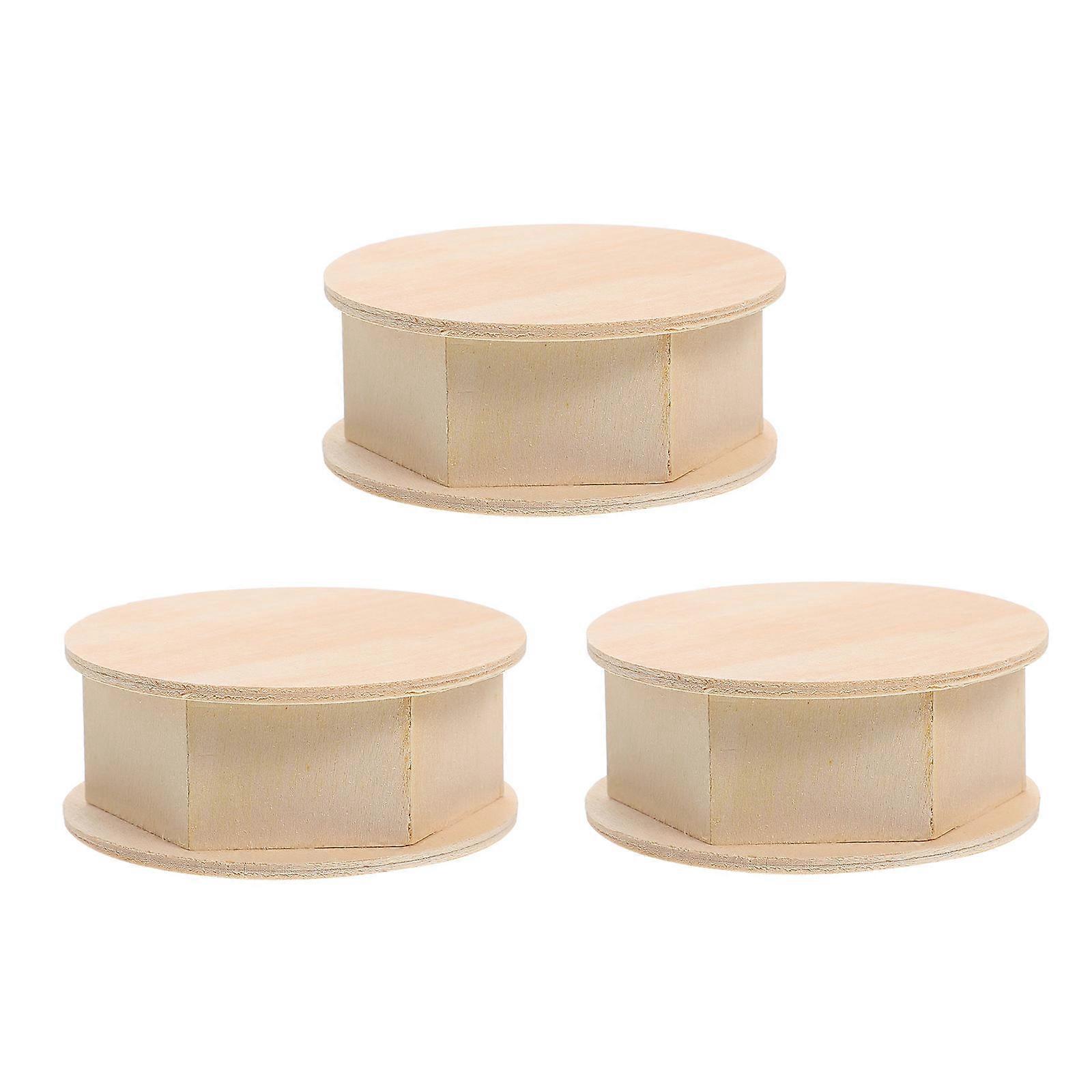 Storage Containers With Lids Diy Wooden Boxes For Craft Projects 3Pcs