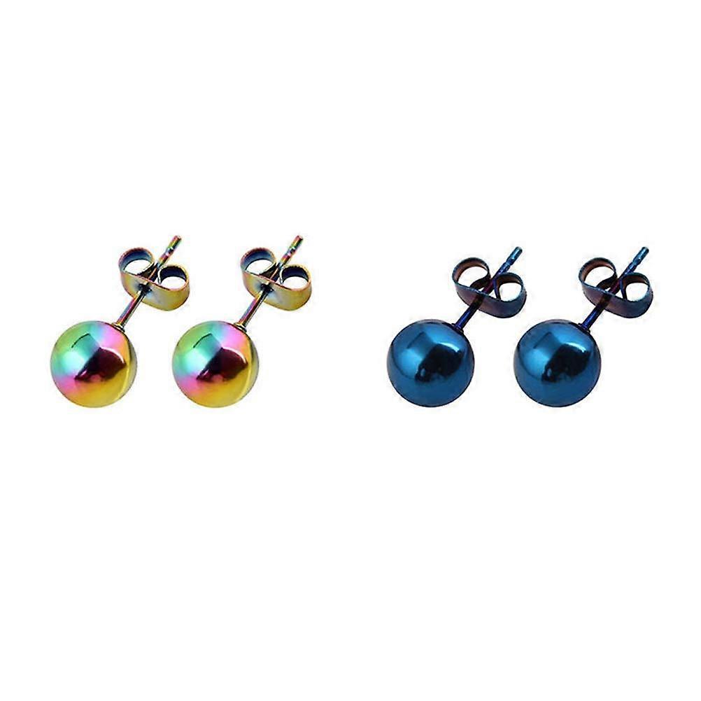 Earring Hoops Earring Set Trendy Stud Casual Wear 4mm Ball Hypoallergenic 6 Pairs
