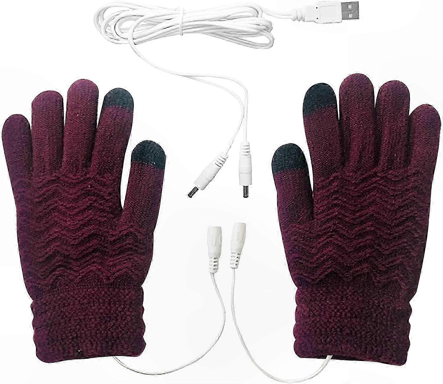 Unisex Winter USB Heated Gloves with Touchscreen Functionality for Work, Gaming, and Outdoor Activities