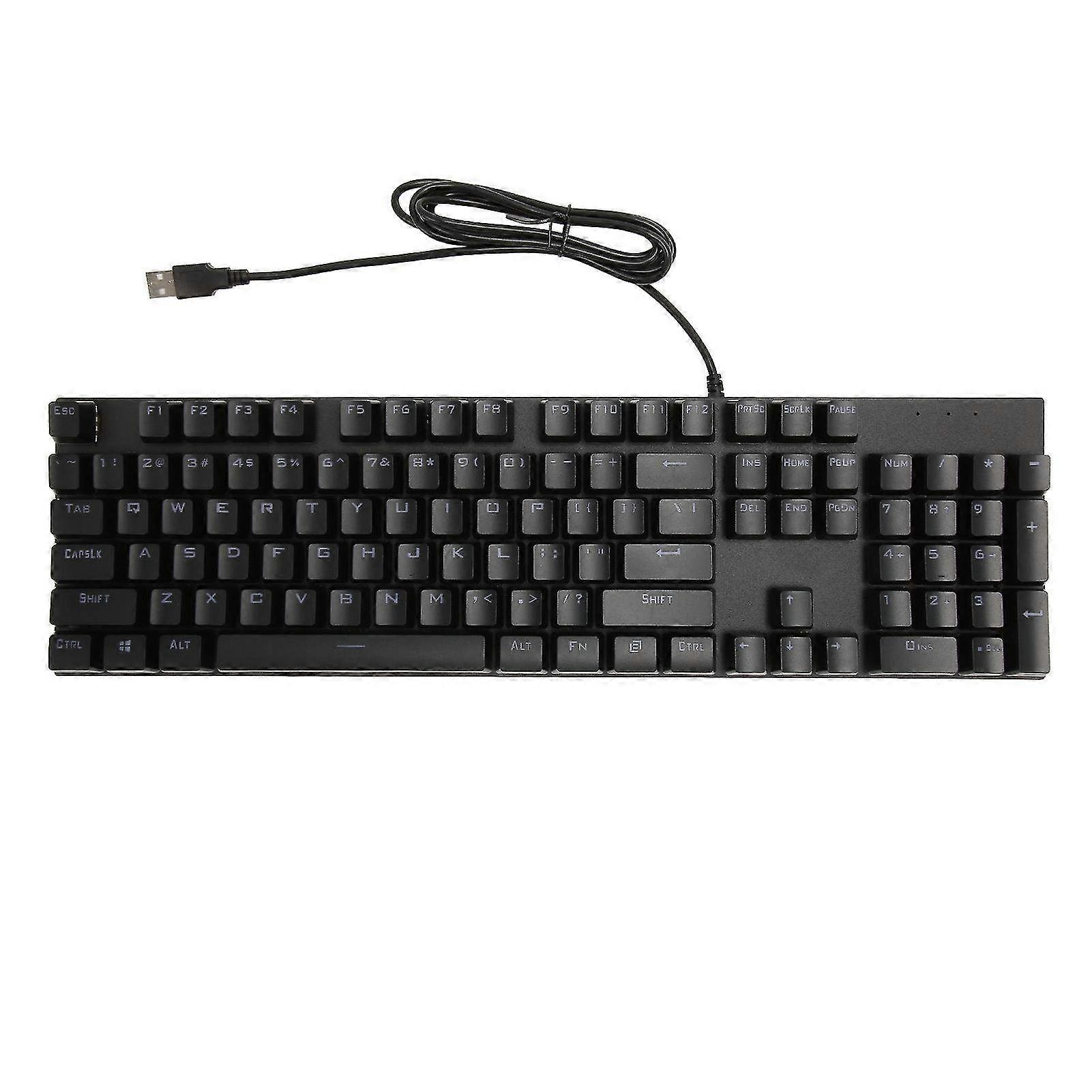 Full Size USB Wired Mechanical Gaming Keyboard with 104 Keys & Numeric Keypad - Red Switch for Windows PC Gaming