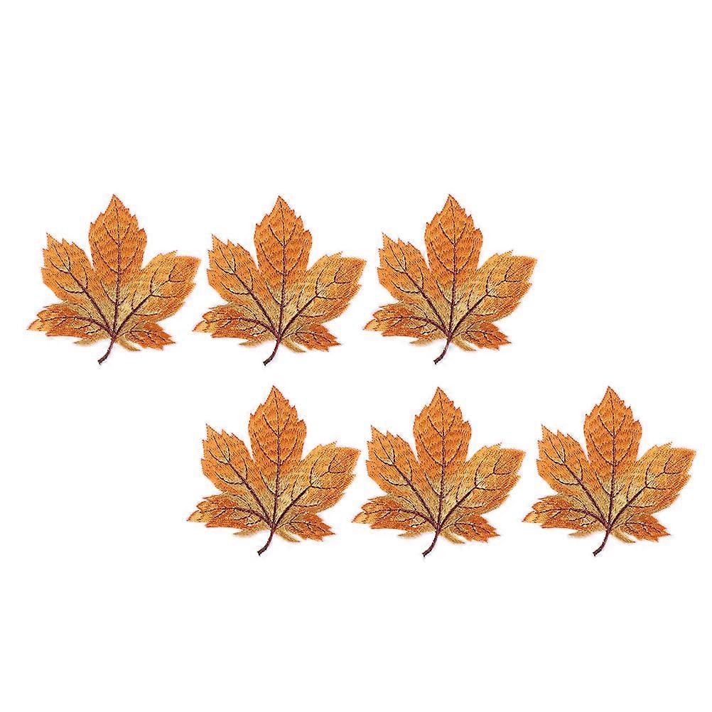 Versatile Embroidered Maple Leaf Applique Patches For Handmade Crafts And Fashion Occasions 6Pcs
