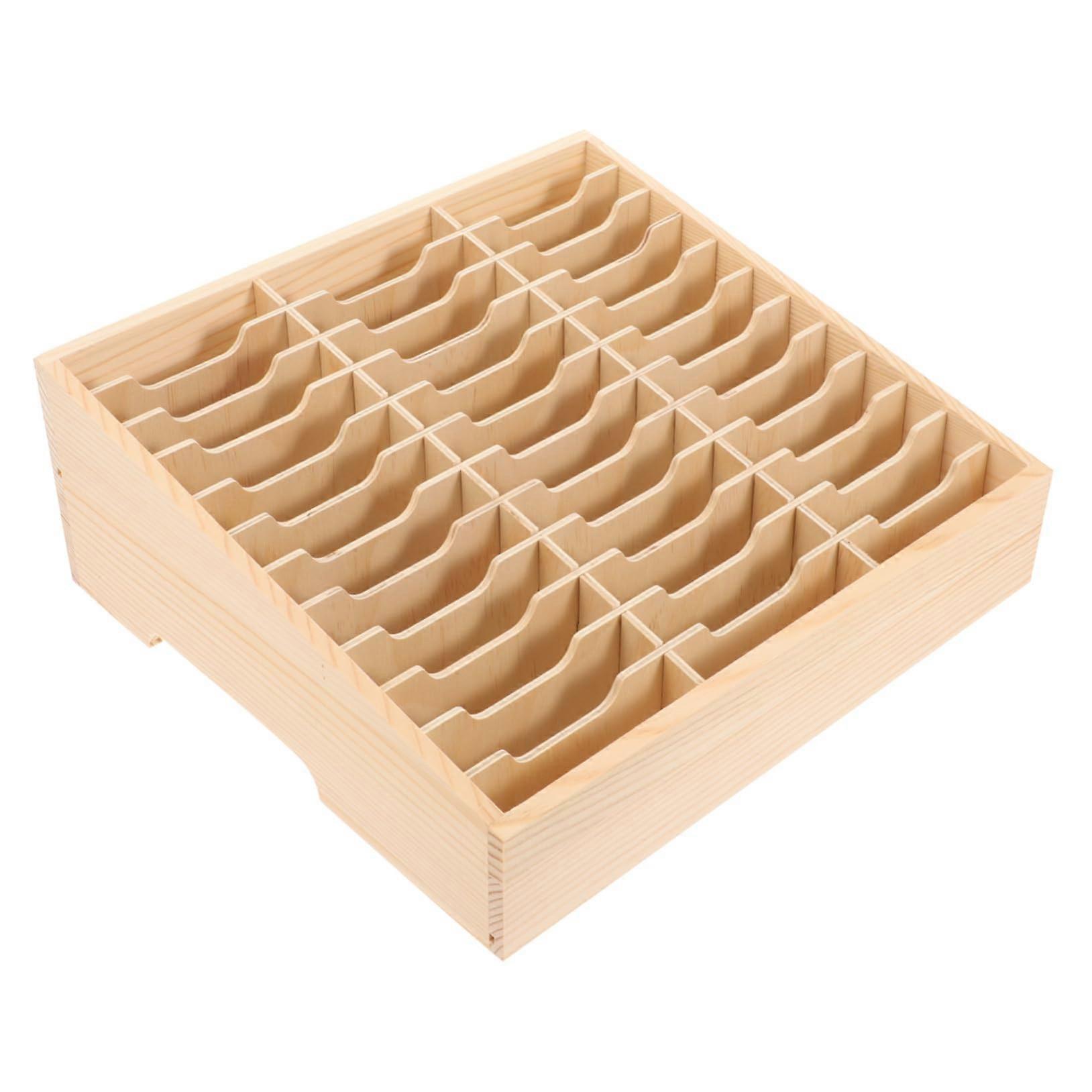 Wooden Storage Box for Mobile Phones, Multifunctional Desktop Organizer