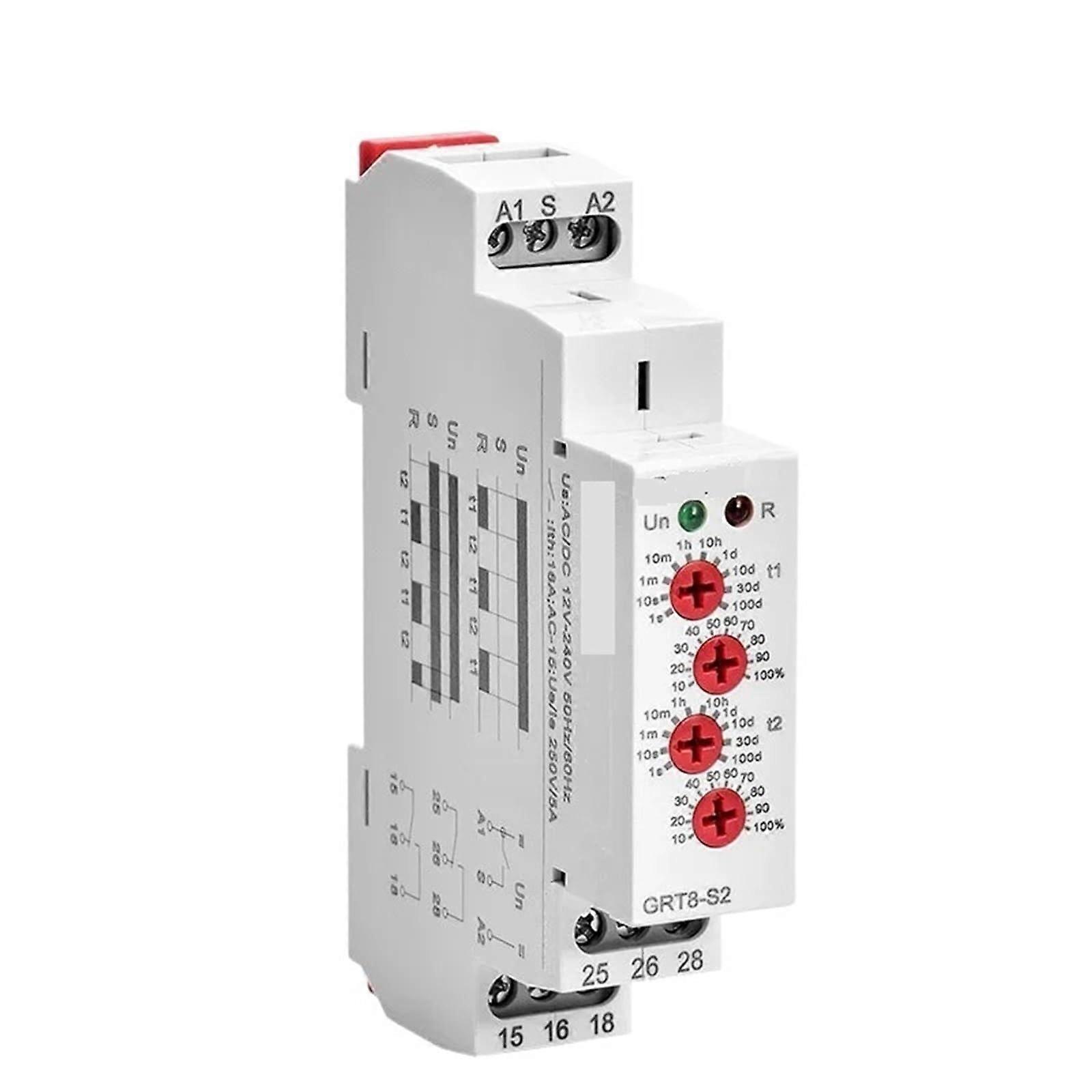 GRT8S Cycle Timer Relay 12 V Cycle Timer Relay 16 A Electronic Repeat Relay 24 V AC Relay 220 V AC Relay (GRT8S1 AC230V)