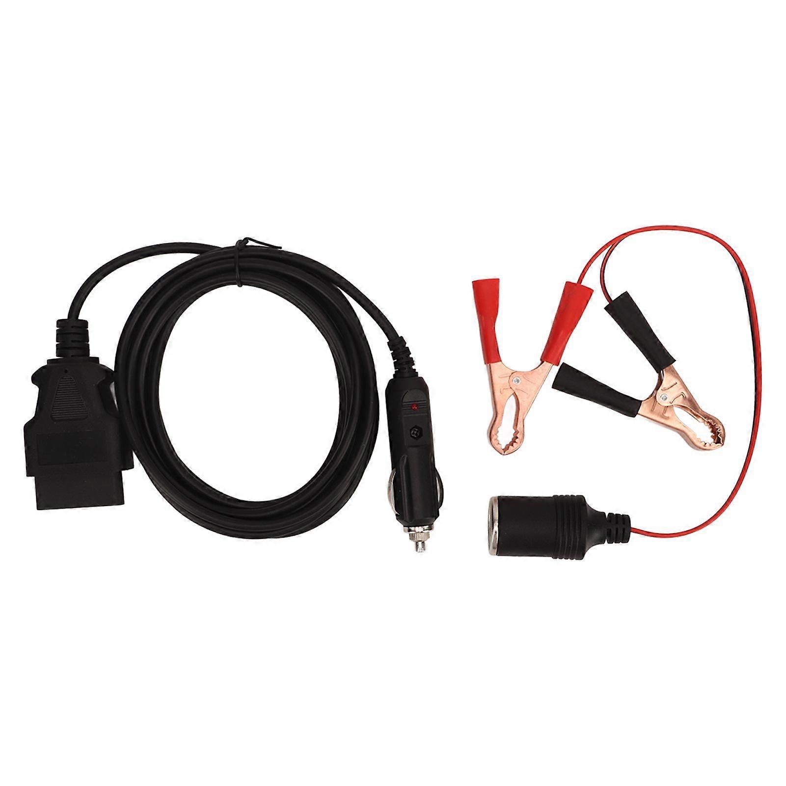ECU emergency power supply cable with OBD2 memory saver clip