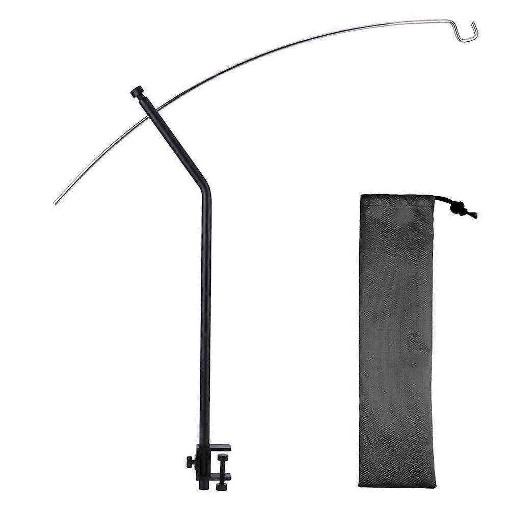 Aluminum Alloy Camping Lamp Hanging Shelf Detachable Lantern Stand Portable Outdoor Light Hanger For Camping Black
