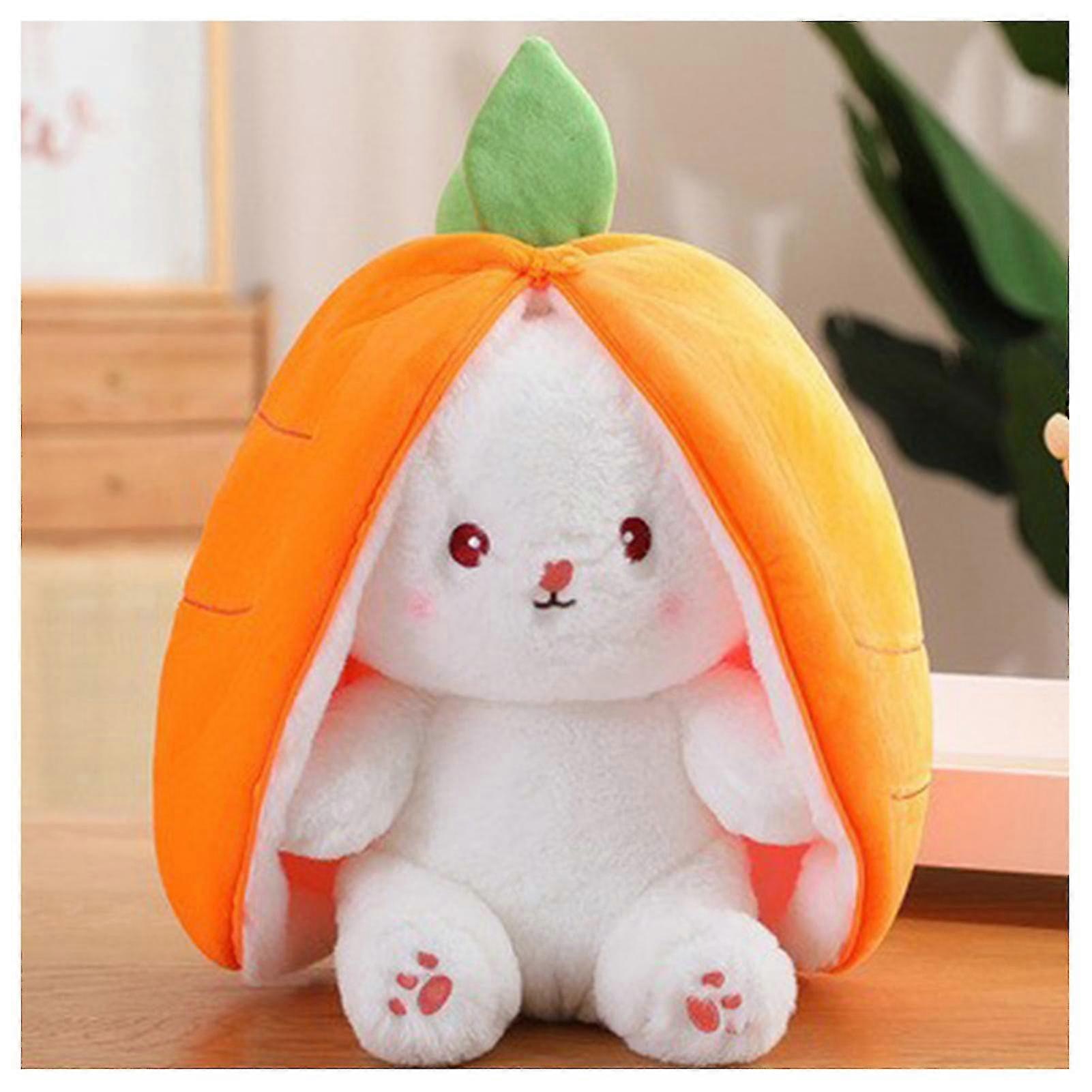Rabbit plush toy, 35×25×18 cm, Reversible fruit and vegetable shape, Safe and skin-friendly