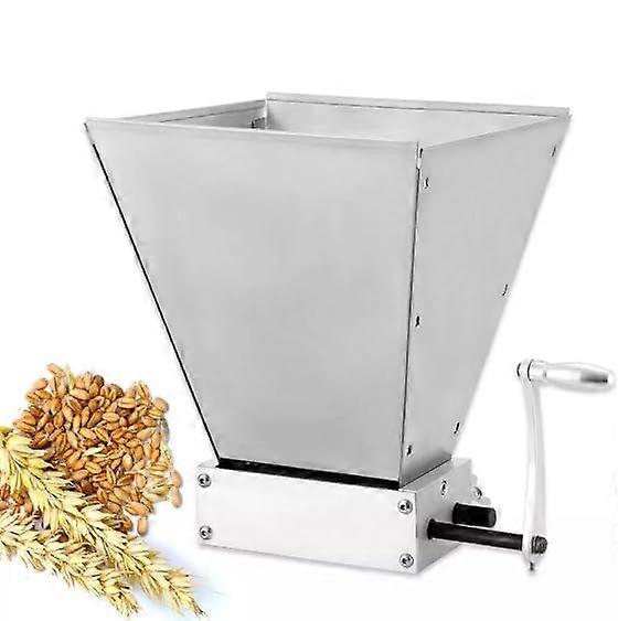Manual Grain Mill, Adjustable Grain Squeezer, Malt Mill with Crank Handle, 2 Rollers Ref: 6476