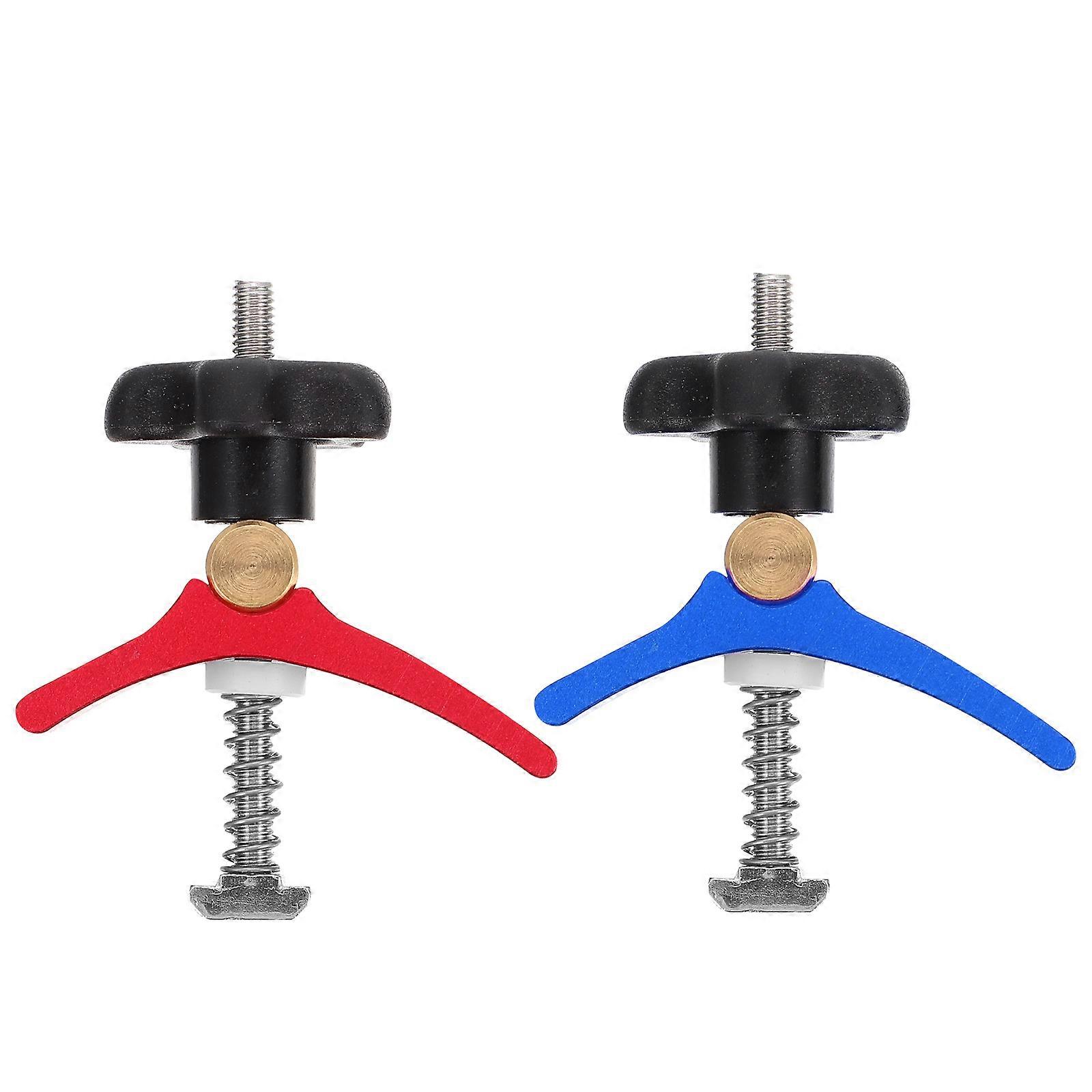 Durable T-Slot Wood Clamp 2Set Designed For Workpiece Mounting And Positioning Suitable For Woodworking And Metalworking Applications In Red Finish