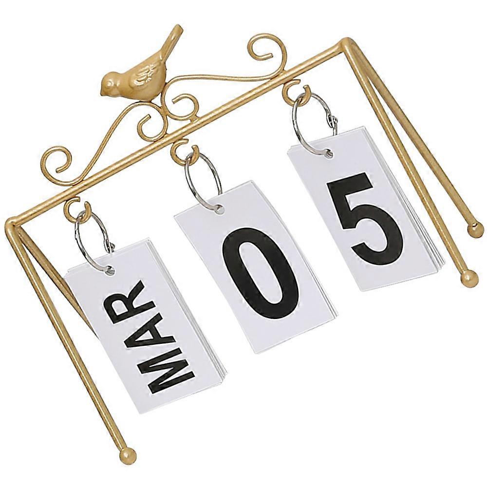 Office Desktop Calendar Shape Perpetual Calendar Ornament Rustic Design for Home Use 1Pack