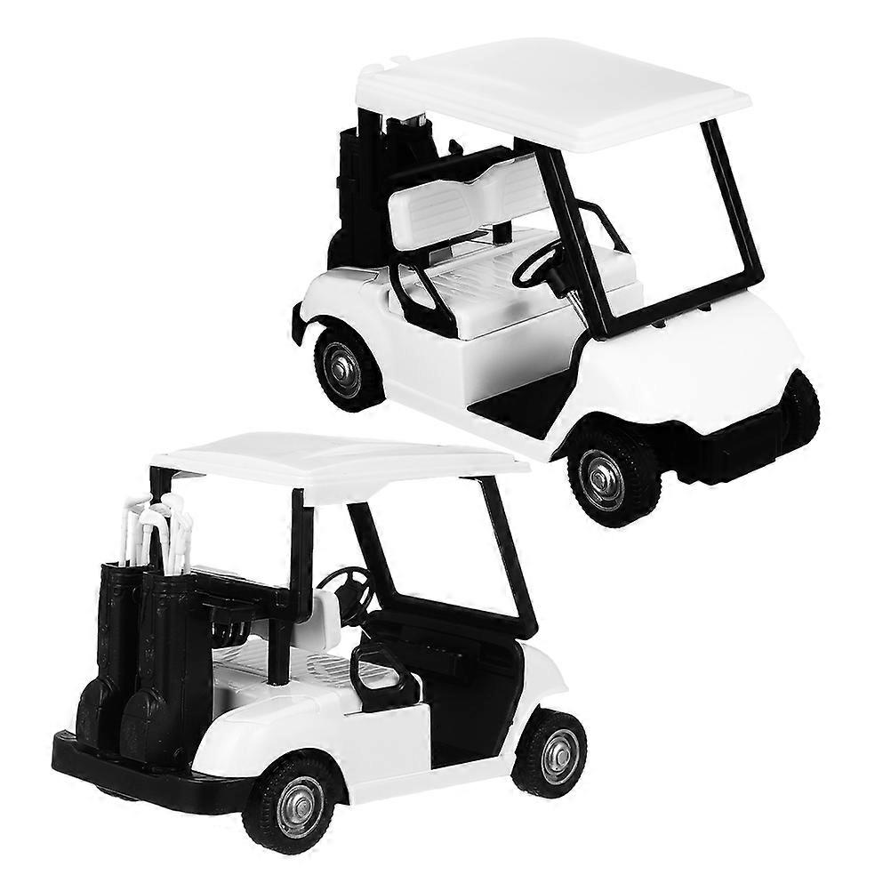 2pcs Pullback Golf Cart Alloy Mini Model   Realistic Craftsmanship for Display, Play & Party Decorations