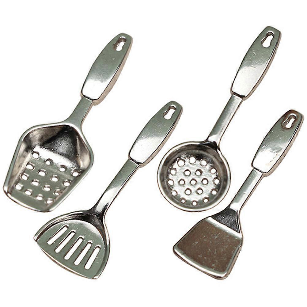 Miniature Kitchen Utensils Set For Dollhouse Layout With Real-like Design And Compact Size 4Pcs