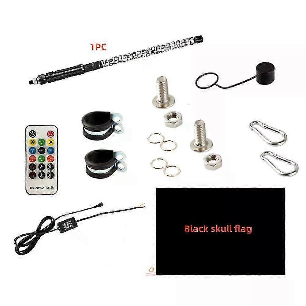 2025 2PCS 2FT LED Whip Lights, fouets d’antenne de mât de drapeau télécommandés, pour UTV, ATV, hors route, camion, sable, Buggy Dune, RZR