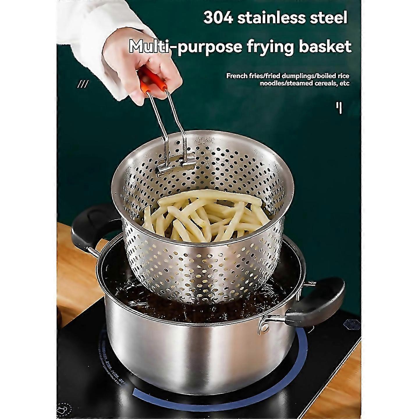 For deep fryer basket with handleround shape for convenient and cooking