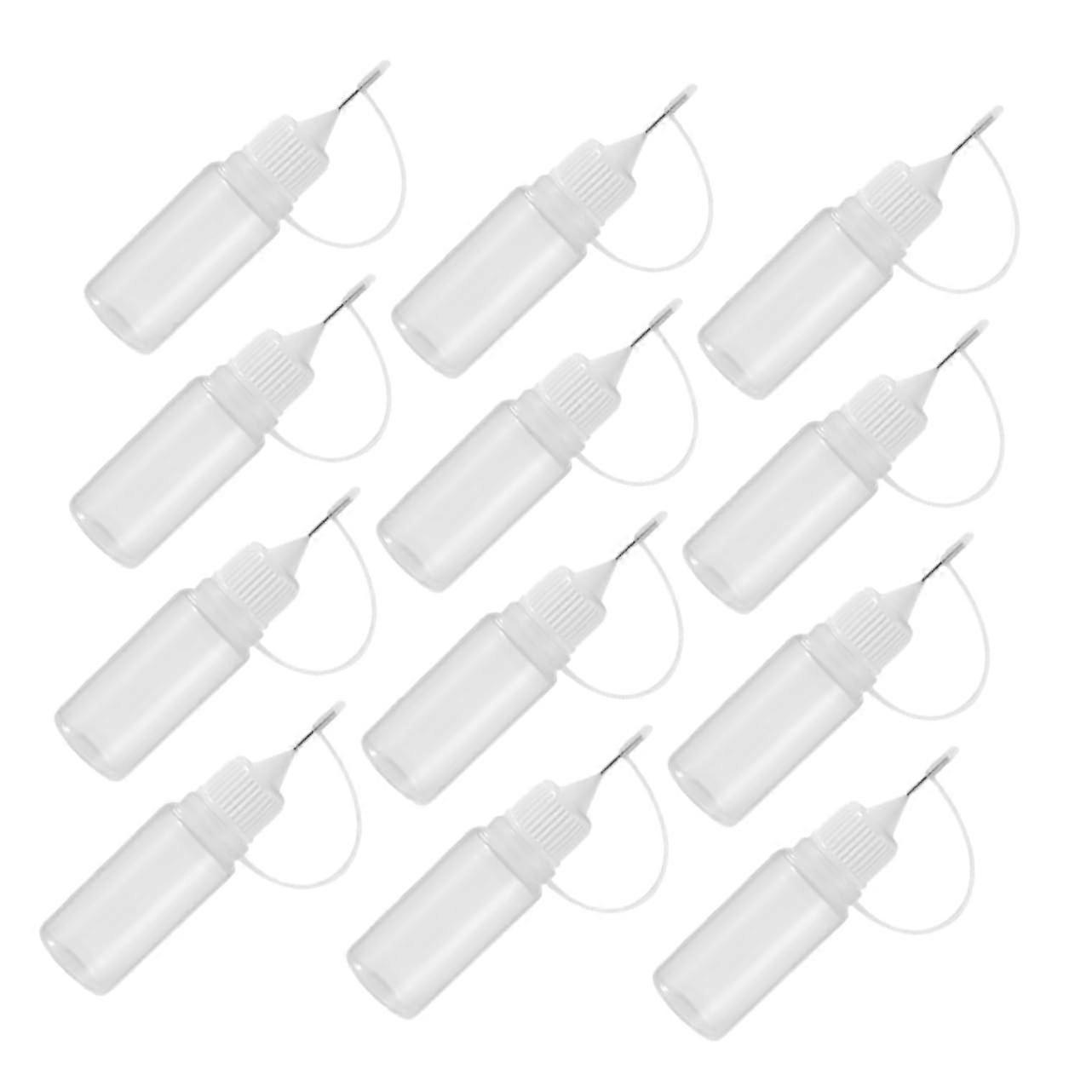 Plastic Squeeze Bottles 12-Pack Fine-Tip PE Material Leakproof for Glue Refills
