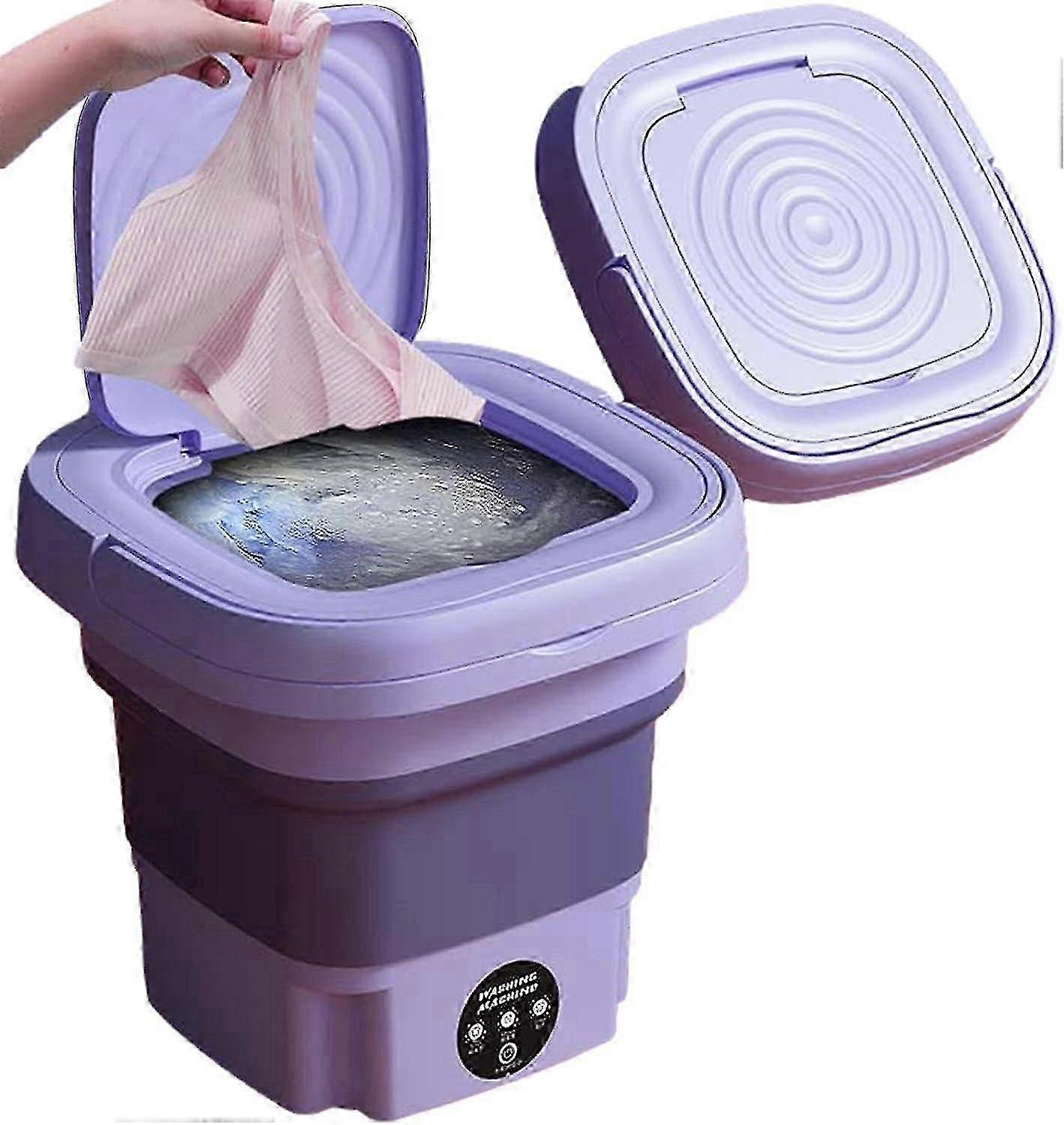 Portable Washing Machine Foldable Mini Washer With 8l Capacity Fully Automatic Dryer And Washing Laundry Solution For Underwear Socks And Baby Clothes