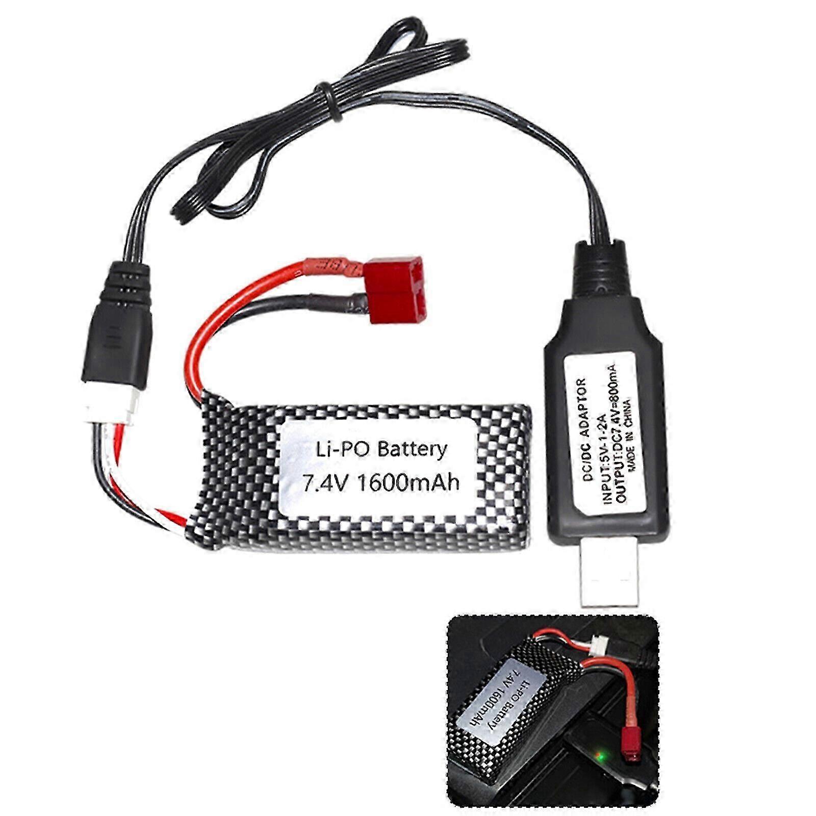 7.4V 1600mAh LiPo Battery Pack For 1:10 Scale RC Cars And XLH-9125 Buggy Vehicles High Performance Power Source​