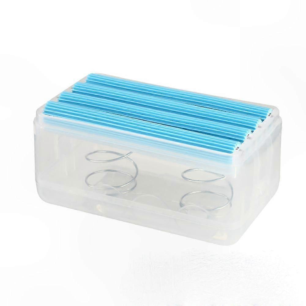 2-in-1 Foam Cleaning Roller with Soap Dish, Dustproof Design, 12.5x7.5x6.5cm, Blue