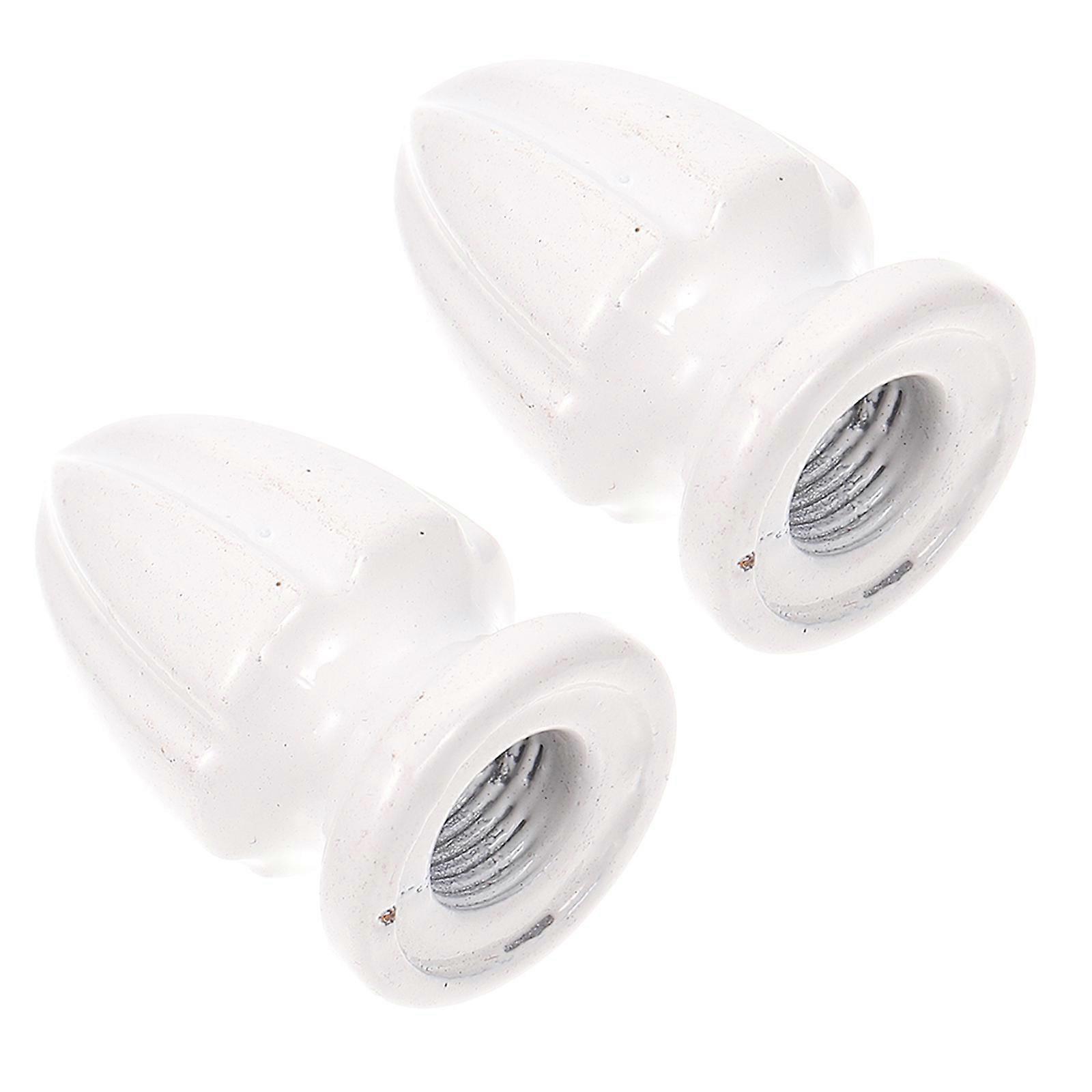 Lamp Shade Finial Table Light Practical Accessory Zinc Alloy White Decorative 2Pcs