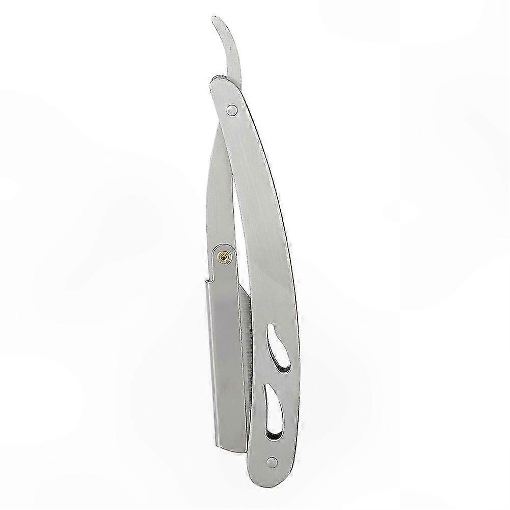 Straight Edge Shaving Knife with Replaceable Blades, Stainless Steel Folding Barber Razor for Precision Grooming