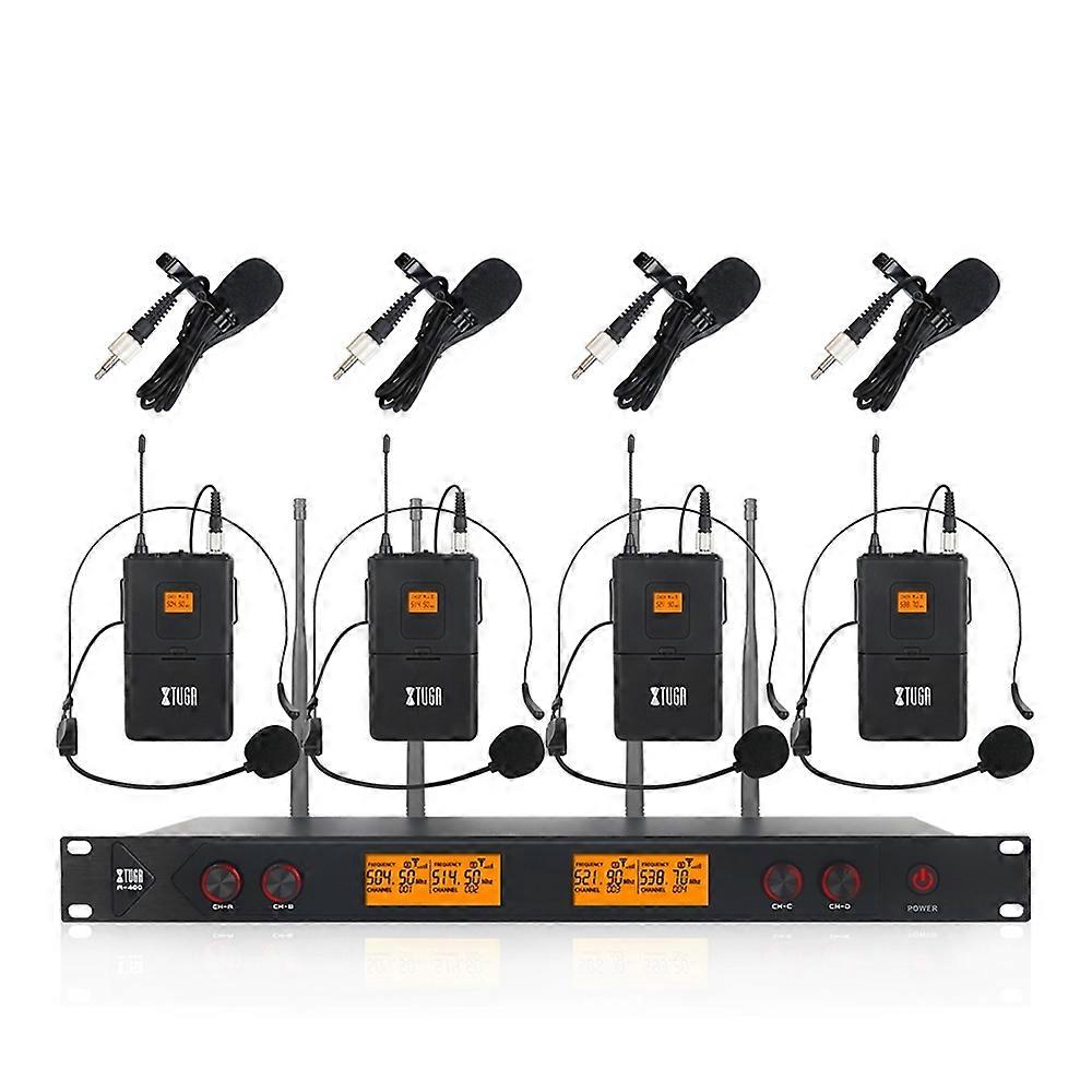 XTUGA A400-B 4-Channel UHF Wireless Microphone System A400-B