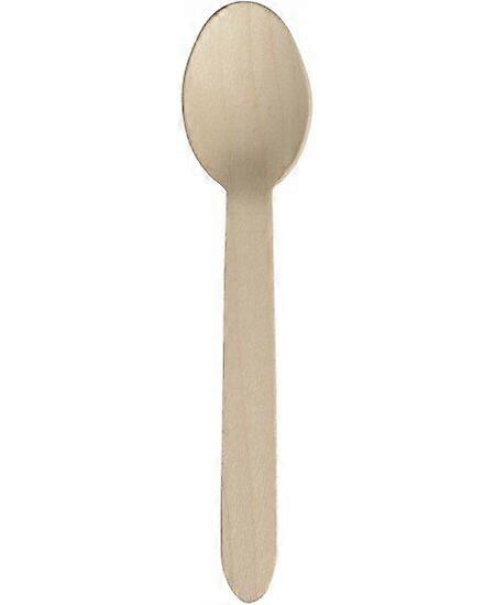 Disposable wooden spoons, 100 pieces per pack, compostable and biodegradable